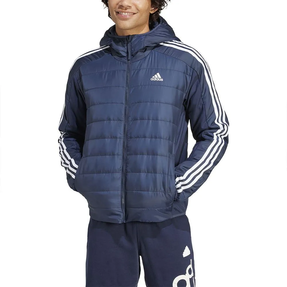 adidas Uomo Essentials 3-Stripes Insulated Hooded Hybrid Jacket, Legend Ink, M