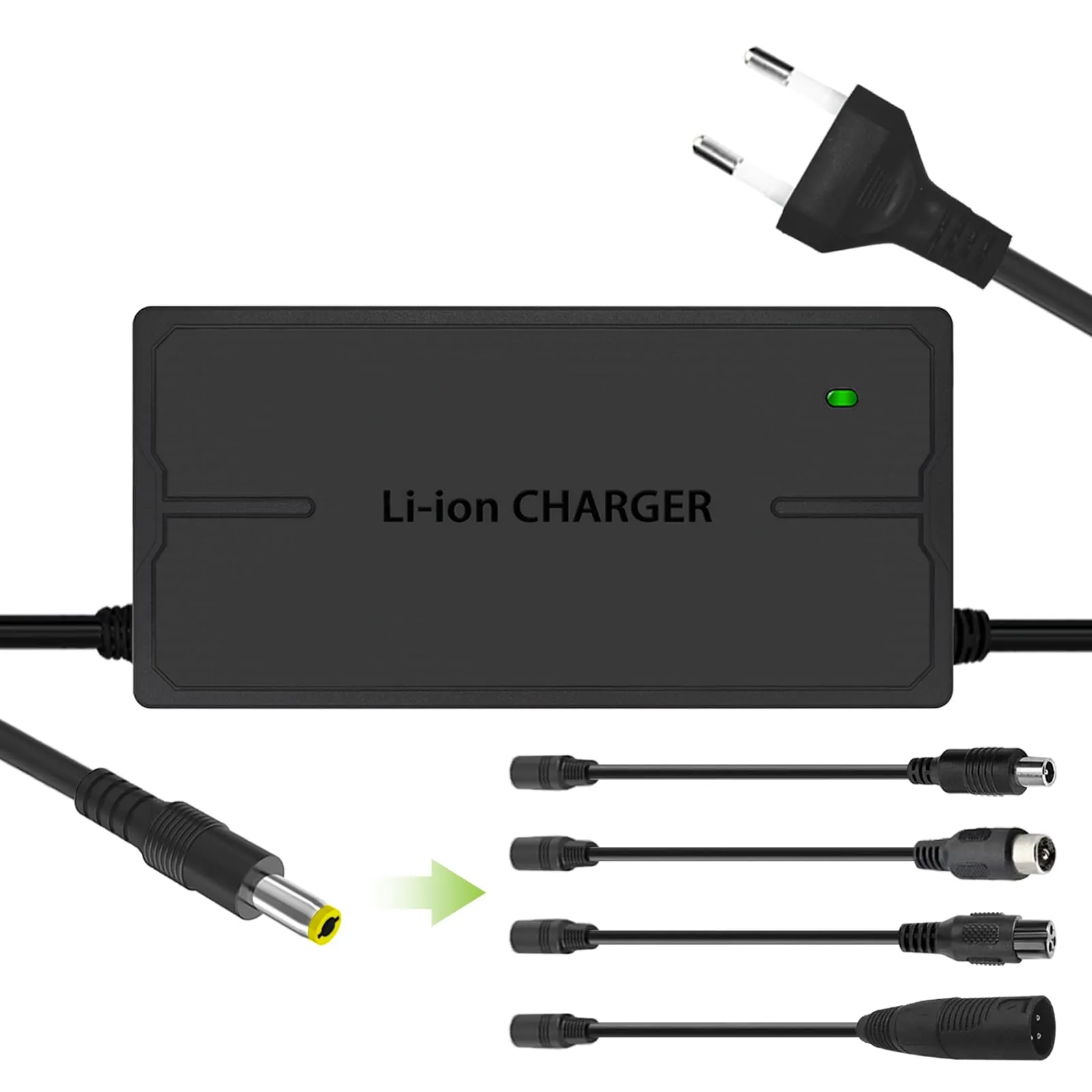 Qintrumiot Caricabatteria Bici elettrica 54,6V 3A caricatore bici elettrica, 48V monopattino caricabatterie,13S 48V carica batteria agli ioni di litio