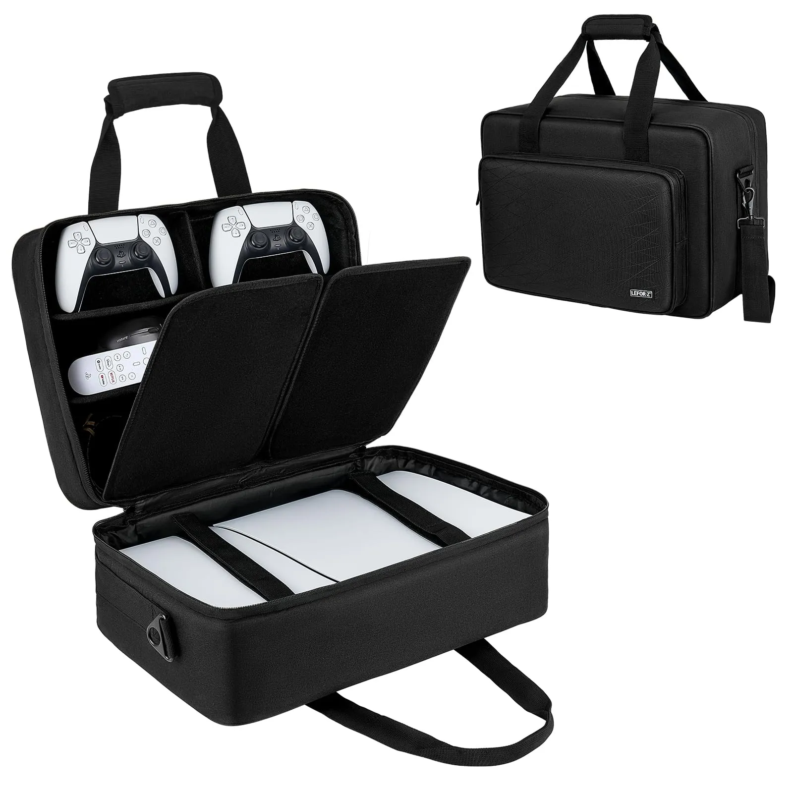 Borsa PS5/PS5 Pro,Custodia PS5,Custodia da Viaggio per Trasporto Console Compatibile con Playstation 5 e PS5 Digital Edition,Borsa Protettiva per Controller PS5,Dischi,Caricabatterie e Accessori-Nero