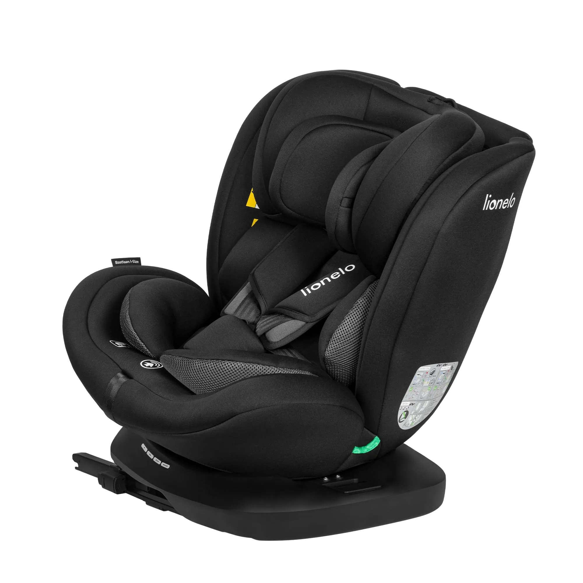 Lionelo Bastiaan i-Size Seggiolino Auto Evolutivo 4-in-1 per bambini 0-12 Anni (40-150 cm) ISOFIX e l'ultima Norma R129 Opzione Rivolto All'indietro, 21 Regolazioni, Girevole 360° Protezione Laterale