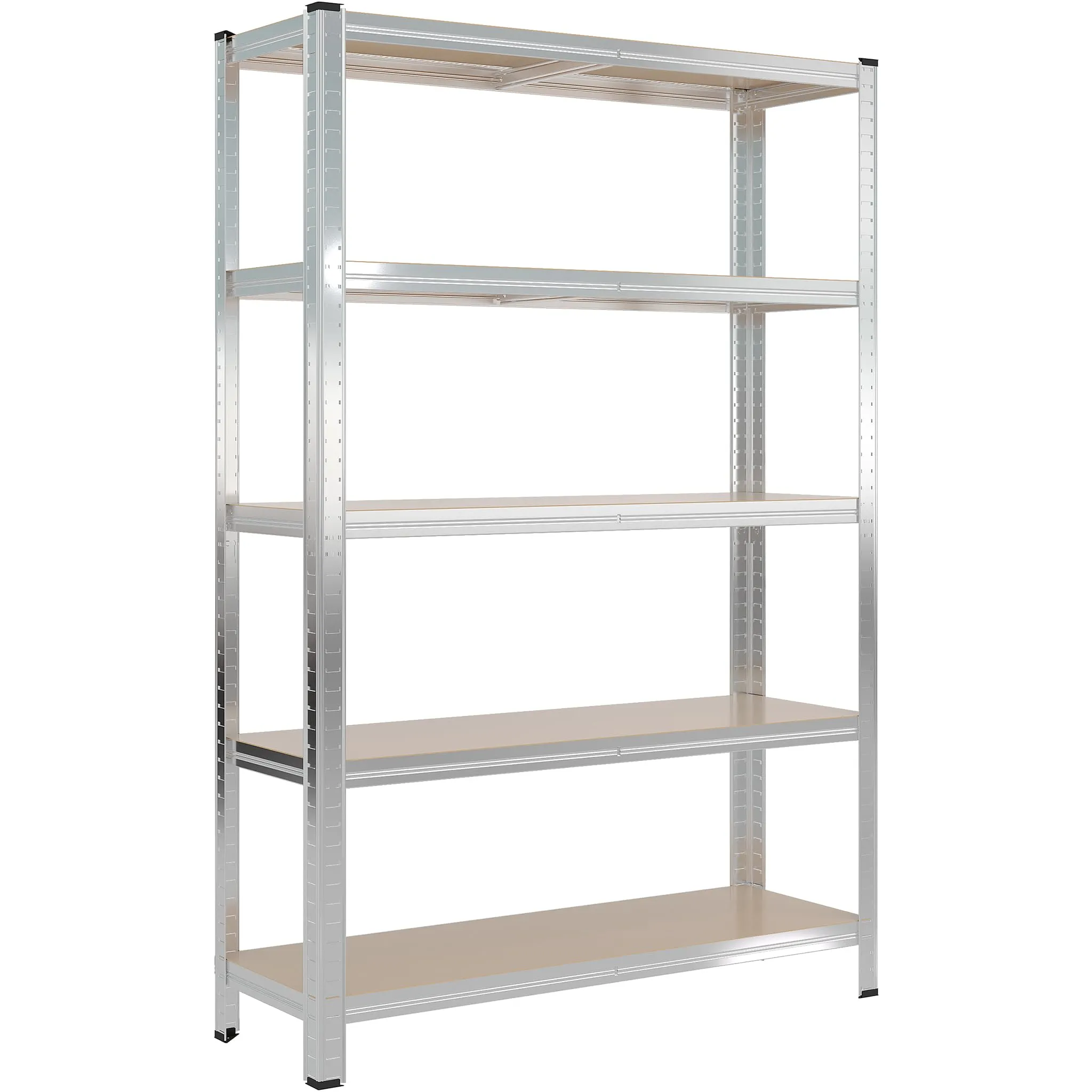 Wiltec Scaffale per carichi pesanti 120x40x180cm, carico totale 875kg, scaffalatura senza bulloni in acciaio zincato, con 5 ripiani, per officina
