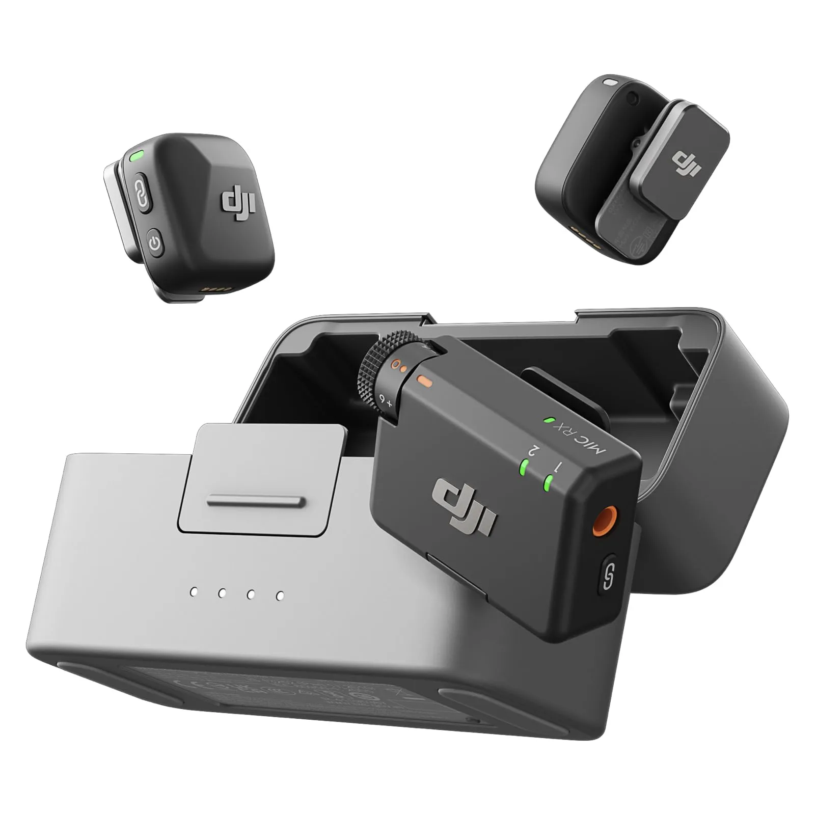 DJI Mic Mini (2 TX + 1 RX + Custodia di ricarica), leggero, audio di alta qualità, 48 ore di utilizzo, cancellazione rumore, microfono senza fili per fotocamere/iPhone/Android, vlog, dirette streaming