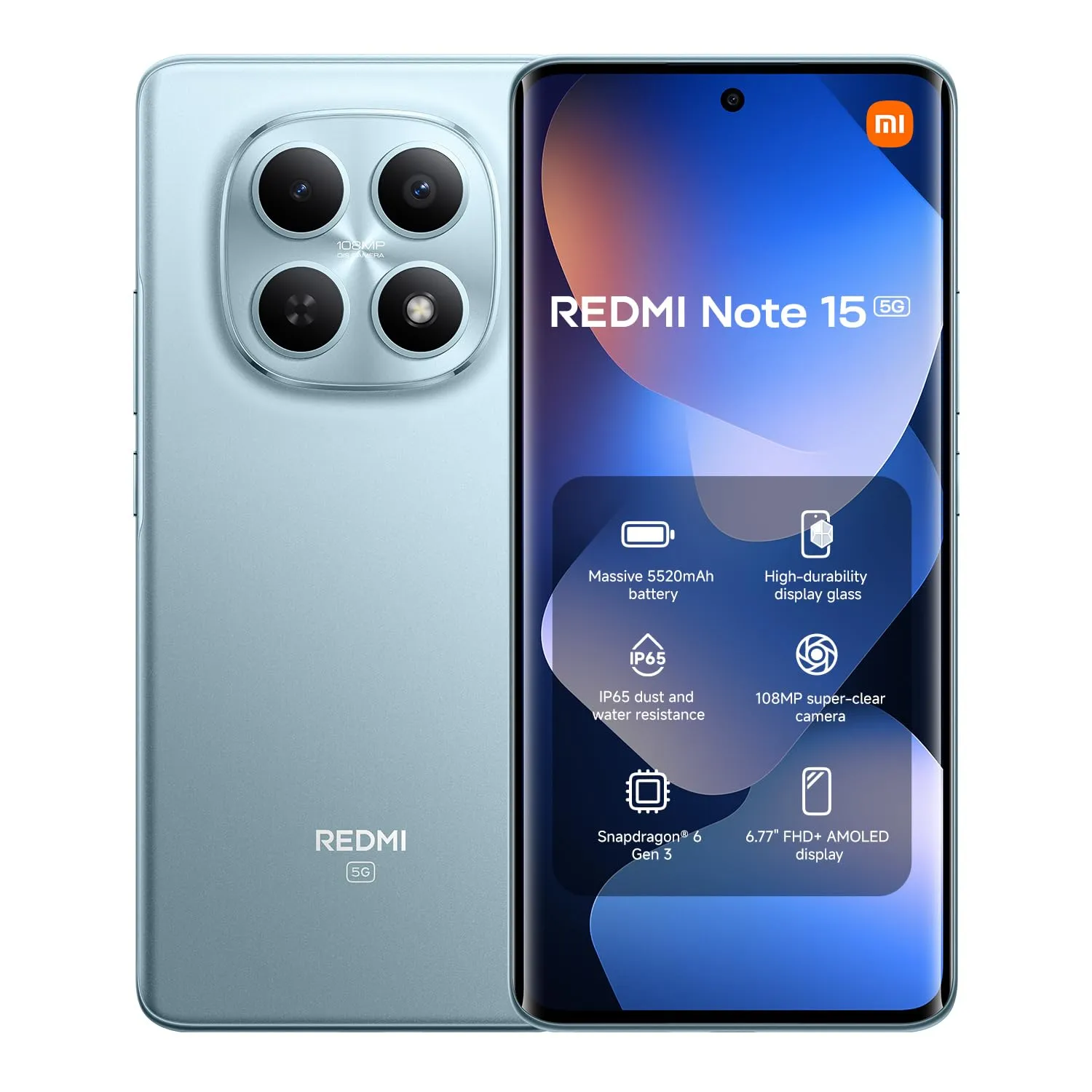 Redmi Note 15 5G 8+256 Glacier Blue (No power adapter included)