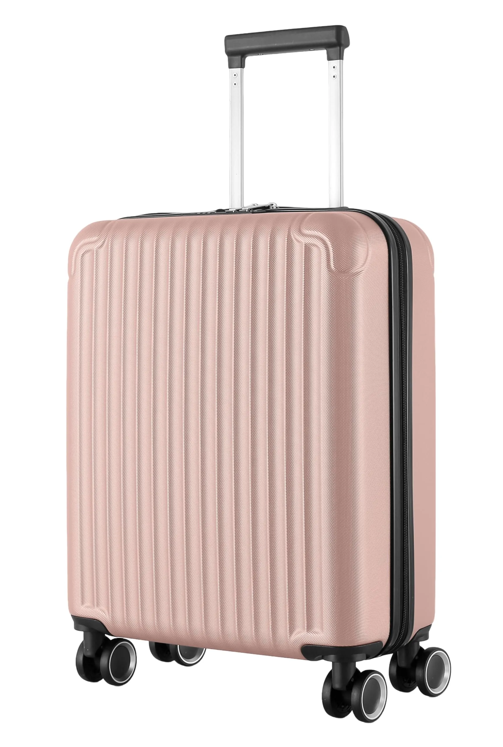 R.Leone Ryanair 55x40x20 cm Valigia Trolley Bagaglio a mano 4 Ruote in ABS Autonomo 999 (Rose Gold, Valigia 55x40x20 cm)