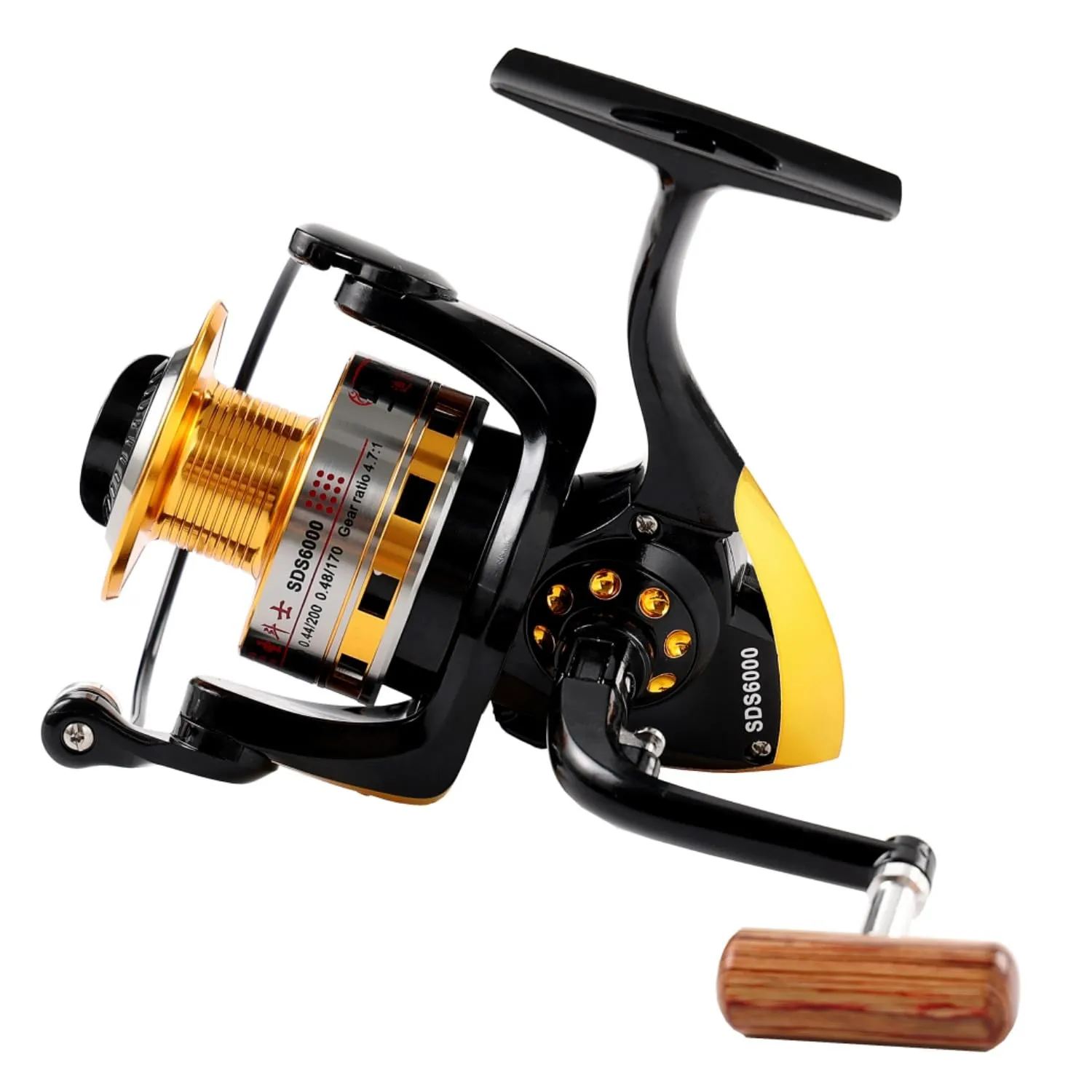 Diwa, mulinello da pesca spinning per acqua salata serie 1000 2000 3000 4000 5000 6000 sinistra/destra intercambiabile per pesca alla carpa, bobina con 10 cuscinetti a sfera, leggero e liscio (6000)