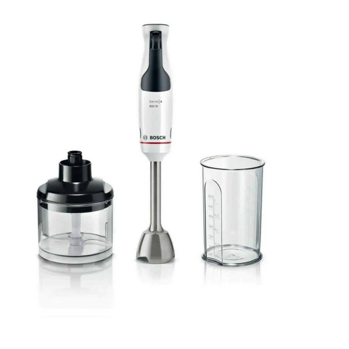 Bosch Elettrodomestici, Serie 4, Frullatore a immersione, ErgoMaster, 800 W, Bianco, MSM4W420