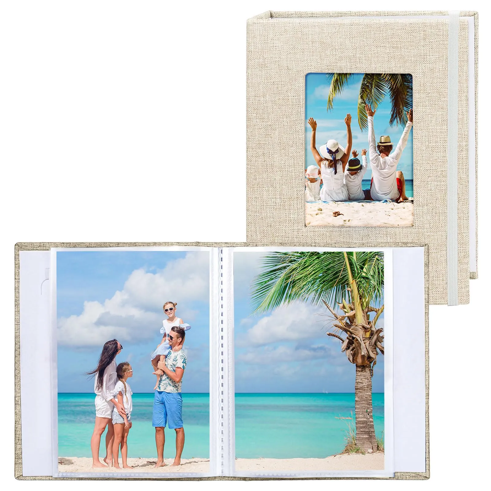 Vienrose Piccole Album Foto 10x15 cm, 2 Confezione Copertina di Lino Mini Album Fotografico, 26 Tasche Tenere 52 Immagini, per Opere d'arte o Cartoline Storage