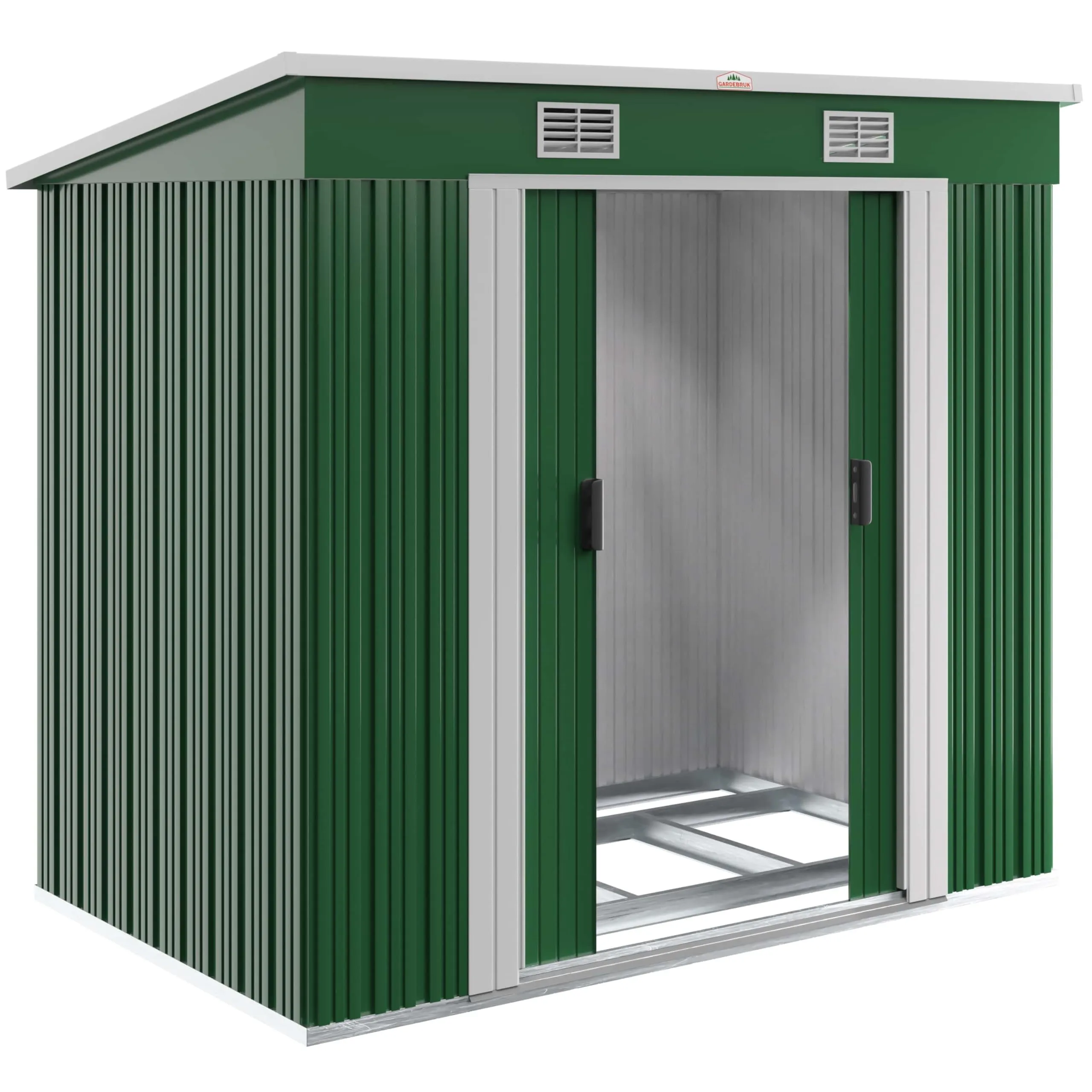 GARDEBRUK® Capanno da Giardino L 2m² Fondamenta 200x125x180cm Porta Scorrevole Rimessa per Attrezzi da Esterno 4m³