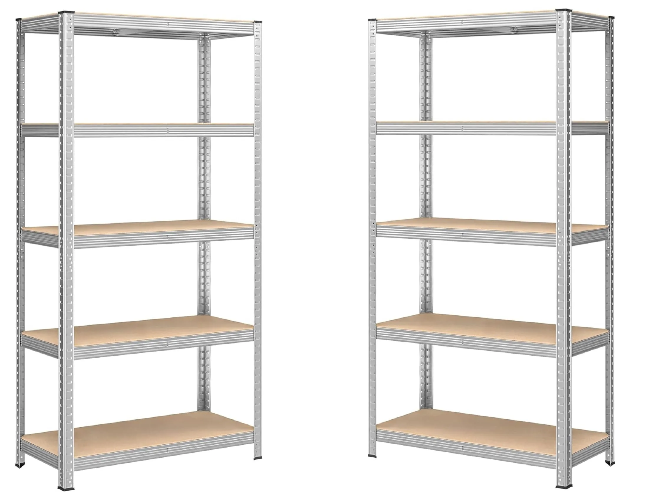 sinlikon Set di 2 ripiani verticali di stoccaggio a 5 livelli, struttura robusta, tavole regolabili, per cucina, soggiorno, ufficio, garage (2)