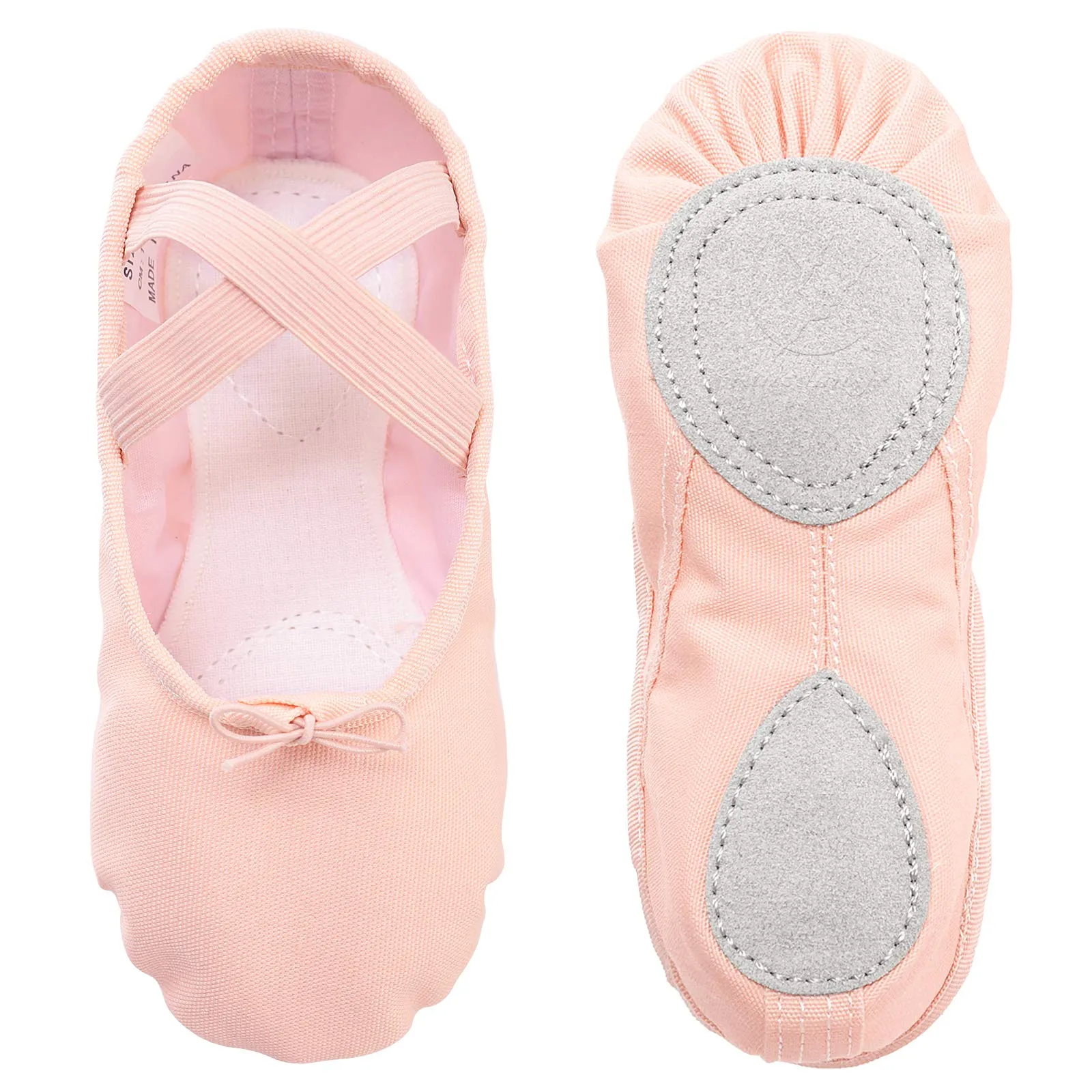 Scarpe Danza Classica Tela Scarpette da Danza per Bambini Ragazze Donne Adulto Rosa 26