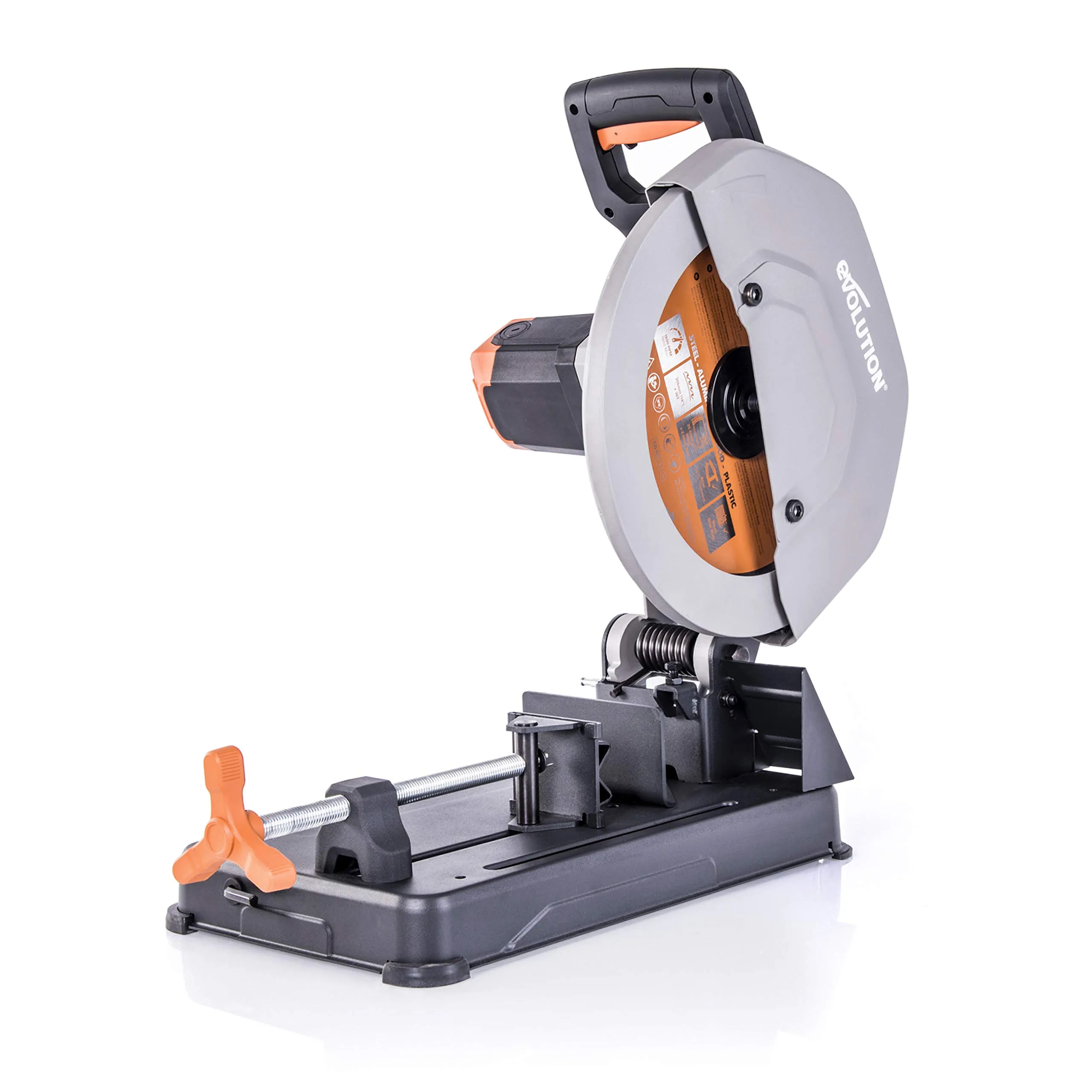 Evolution Power Tools 083-0003 R355Cps Troncatrice Per Ferro Multi Materiale, Esegue Tagli Su Acciaio, Alluminio, Plastica E Legno Anche Con Chiodi, 355 mm