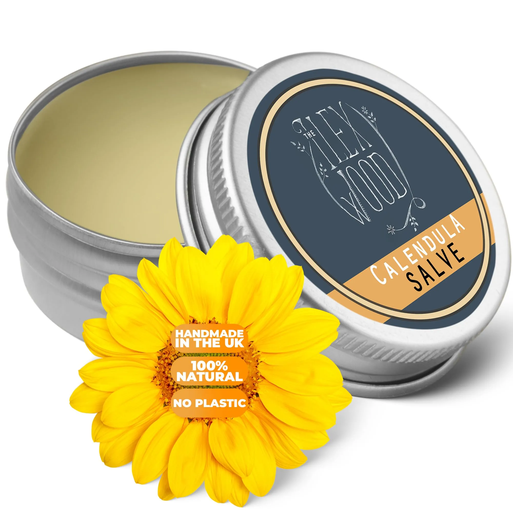 Balsamo alla calendula│ Balsamo completamente naturale, senza olio di palma, cruelty free, senza plastica, idratante, realizzato a mano nel Regno Unito │ 100 ml