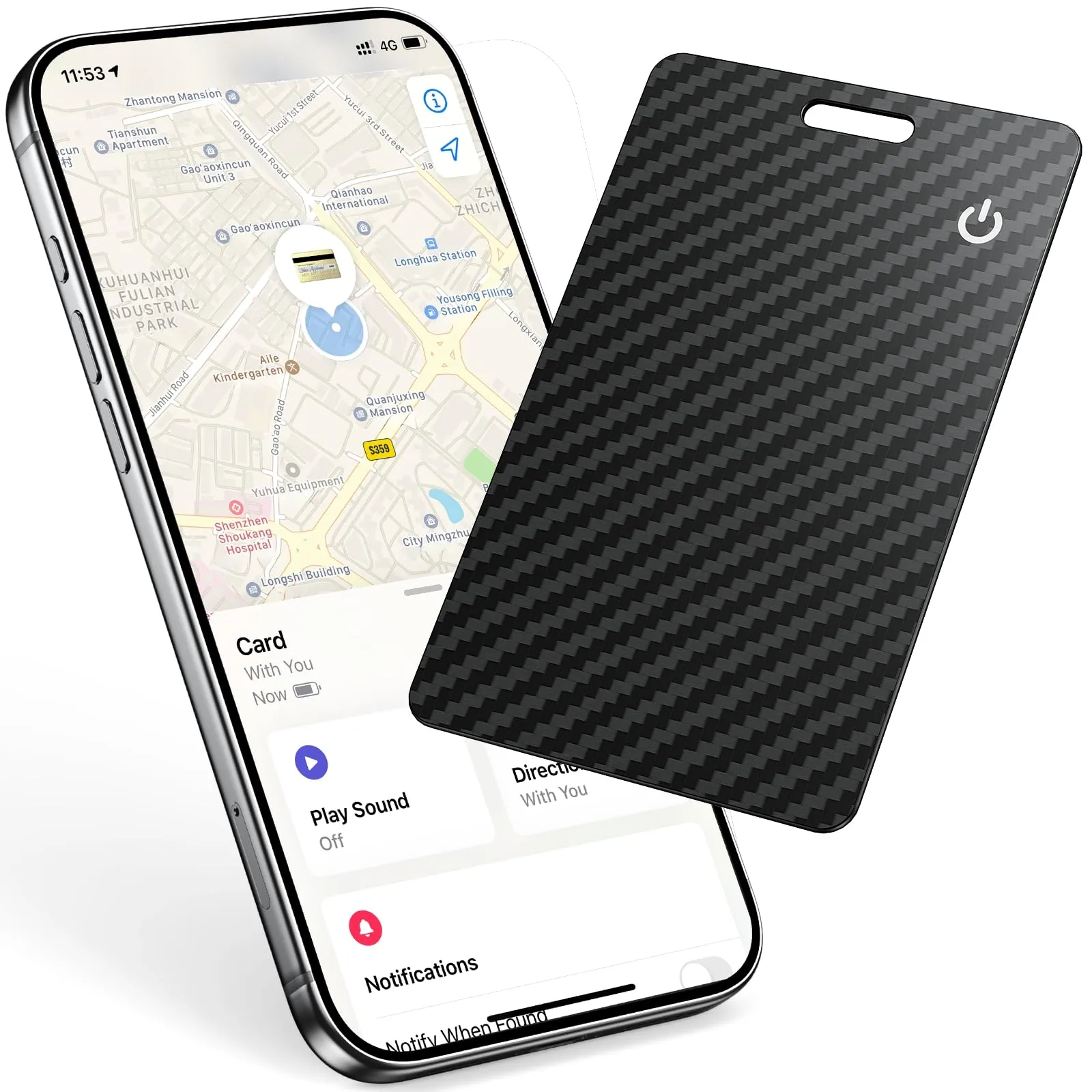 Smart Air Tracker Card Tag, Ricaricabile Wallet Tracking Card Compatibile con Apple Dov'è(solo iOS), Localizzatore Portafoglio sottile 1,7 mm per Borsa, Bagaglio, Passaporto