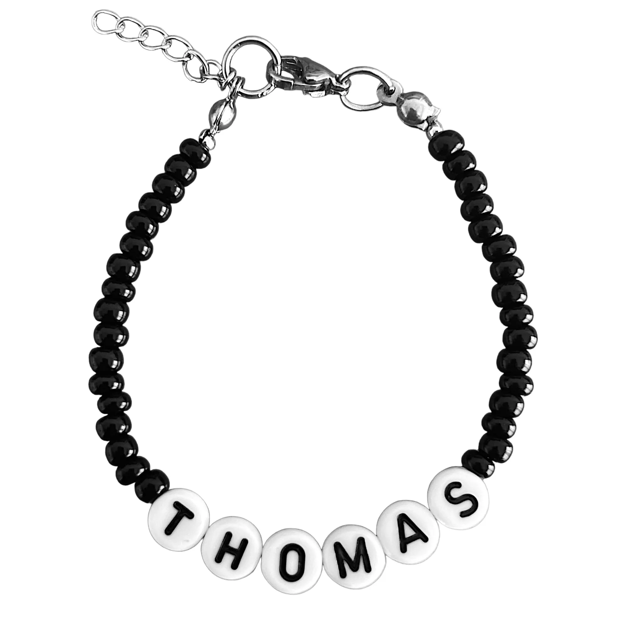 Vero Bijoux - Bracciale personalizzato Nome- Bracciale perline - Bracciale realizzato con perline in vetro di Boemia di alta qualità e finiture in acciaio inox - Bracciale Waterproof -Made in Italy