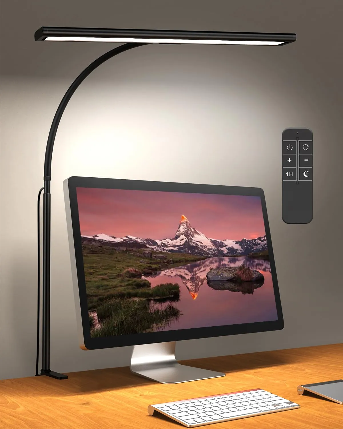 iFalarila Desk [Versione Telecomando] 160 LED Lampada da Scrivania con Morsetto 30 Modalità, Più Luminoso Lampade da Tavolo 360° Flessibile Lampada da Lettura con Caricatore USB per Lavoro o Leggere