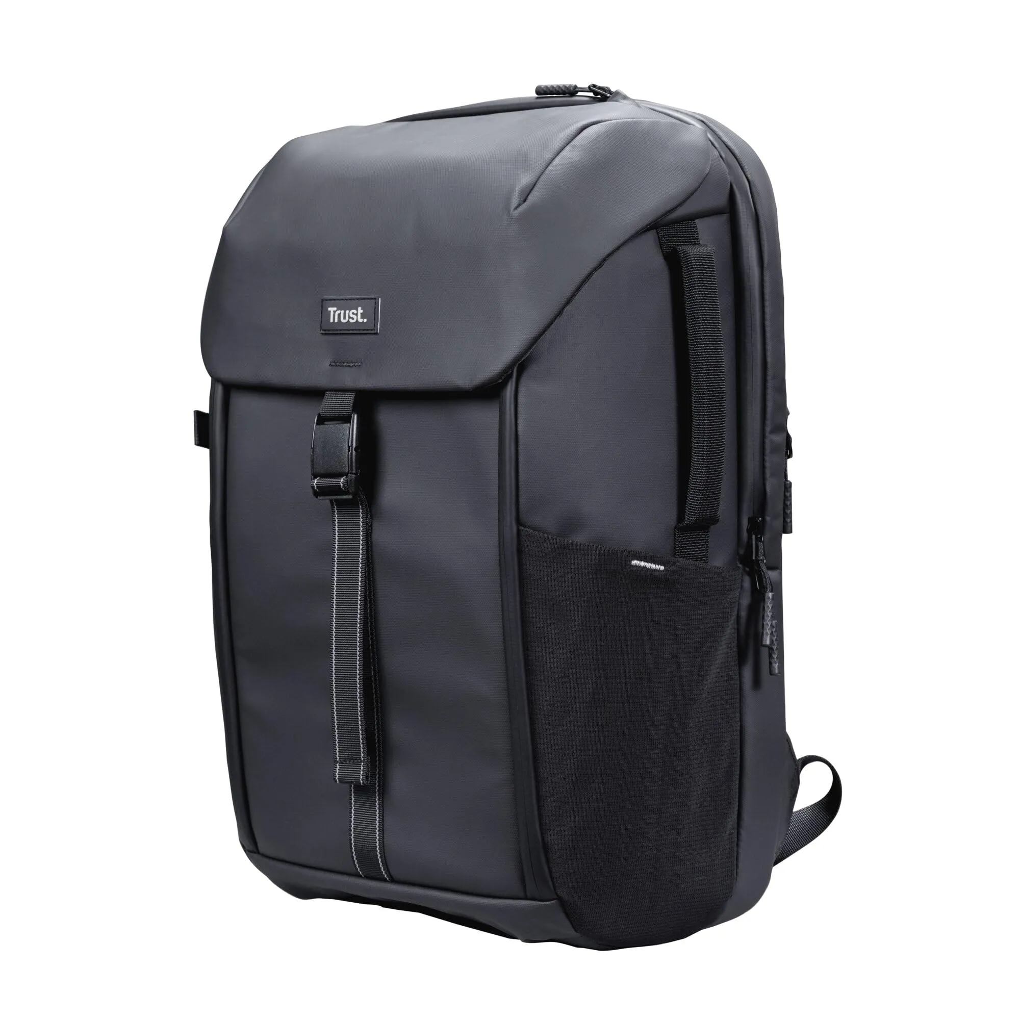 Trust Jersey Zaino per Laptop 17", Zaino da Ufficio Uomo Porta PC 25 Litri, Realizzato in Plastica Riciclata, Borsa da Cabina per Viaggi Lavoro Scuola Affari Sport, Donna, Nero