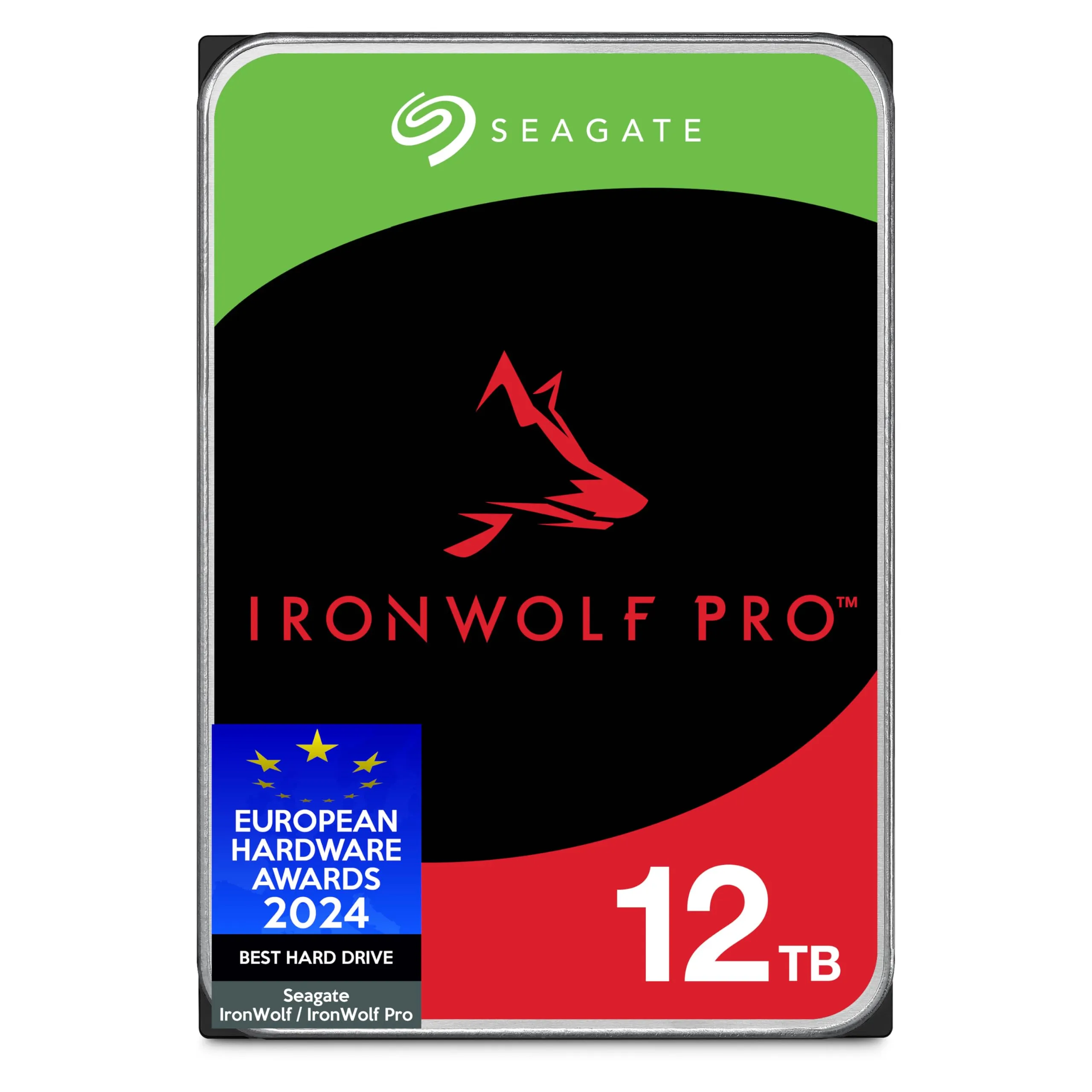 Seagate IronWolf Pro 12TB, Enterprise interna HDD NAS, per RAID NAS, CMR, 3,5-inch, SATA, 6Gb/s, 7200 RPM, 256 MB cache, FFP, Data Rescue Service (ST12000NTZ01)