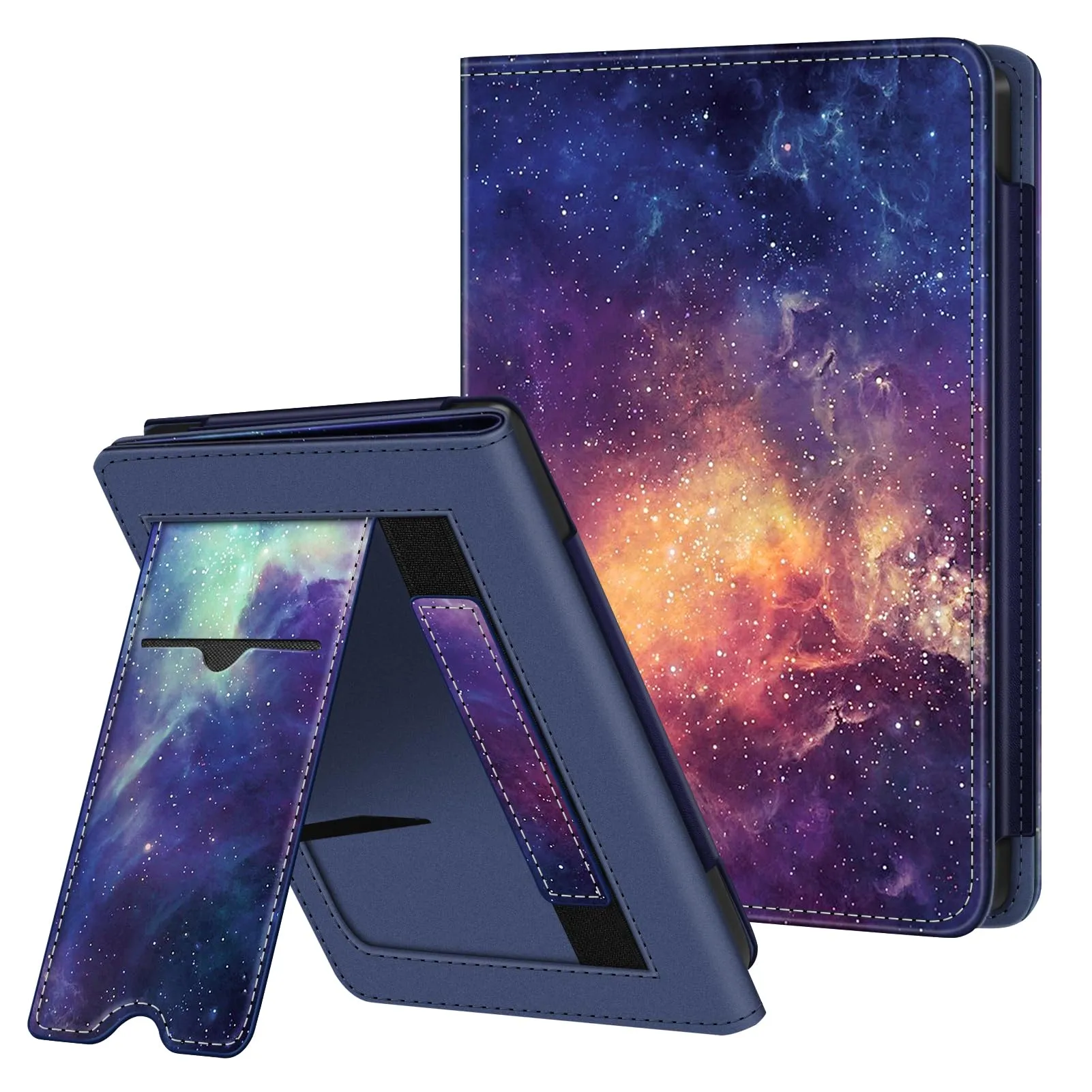 FINTIE Custodia per 6'' Kobo Clara Colour (2024) / Kobo Clara BW (2024) / 2E (2022) eReader - Stand Cover Protettiva Case con Card Slot e Hand Strap, Auto Sveglia/Sonno, Galaxy