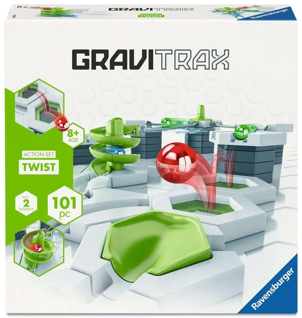Ravensburger 22576 – Action Set Twist – Combinabile con Tutte Le Linee di Prodotti del Sistema di Pista a Sfera GraviTrax, Giocattolo da Costruzione per Bambini a Partire dagli 8 Anni