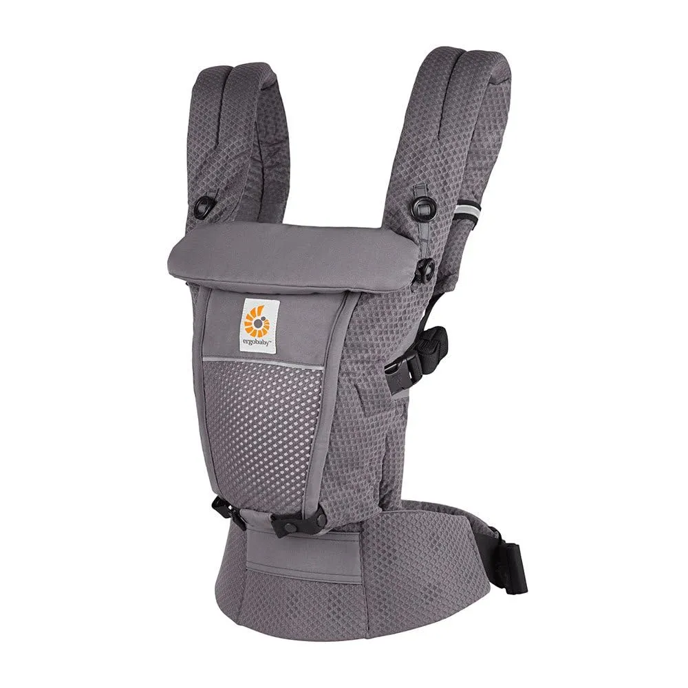 Ergobaby Marsupio Adapt per neonati, 3 posizioni mesh SoftFlex marsupio anteriore ergonomico marsupio posteriore per neonati, Graphite Grey