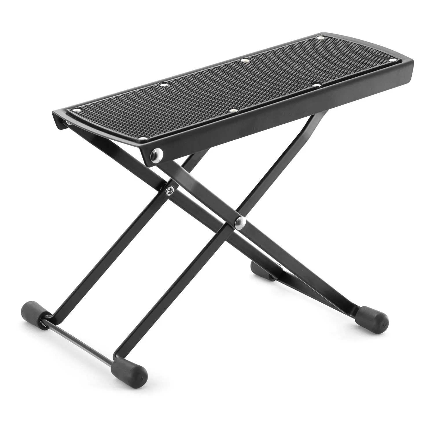 Tiger Gst35 Poggiapiedi per Chitarra, Poggiapiedi Pieghevole Regolabile in Altezza per Chitarra Classica, Acustica Elettrica, Nero