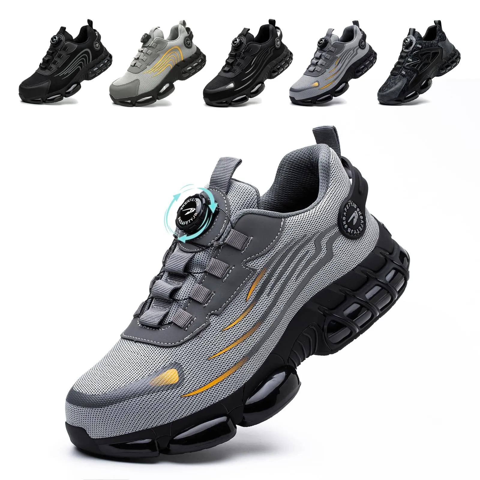 Scarpe Antinfortunistiche Uomo Donna Scarpe da Lavoro Traspiranti Leggere Comode con Punta in Acciaio Grey 43 EU