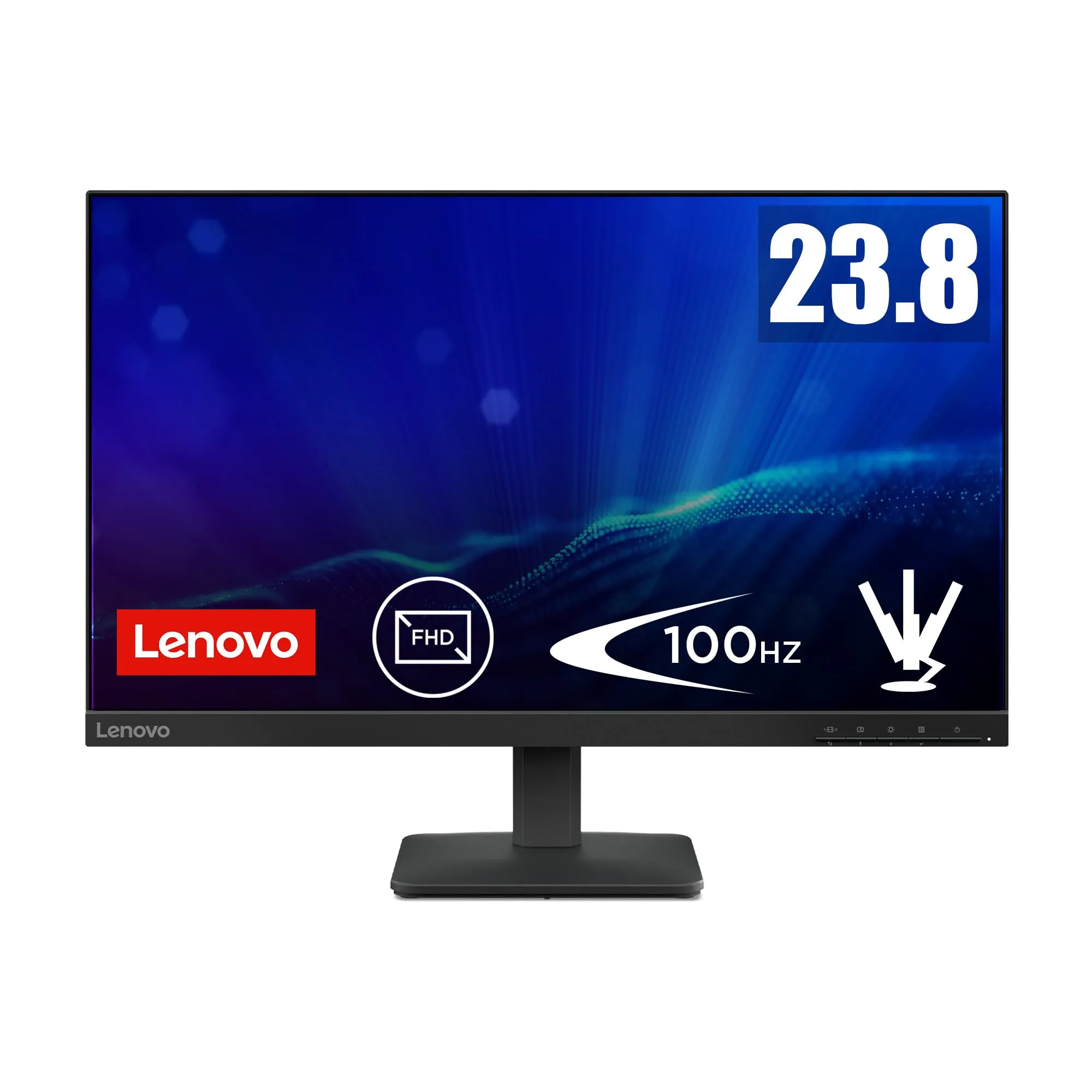 Lenovo L24-41 Monitor 24" FHD (1920x1080) Frameless, IPS, 100Hz, Regolabile, Porte HDMI e VGA, Cavo HDMI incluso - Raven Black