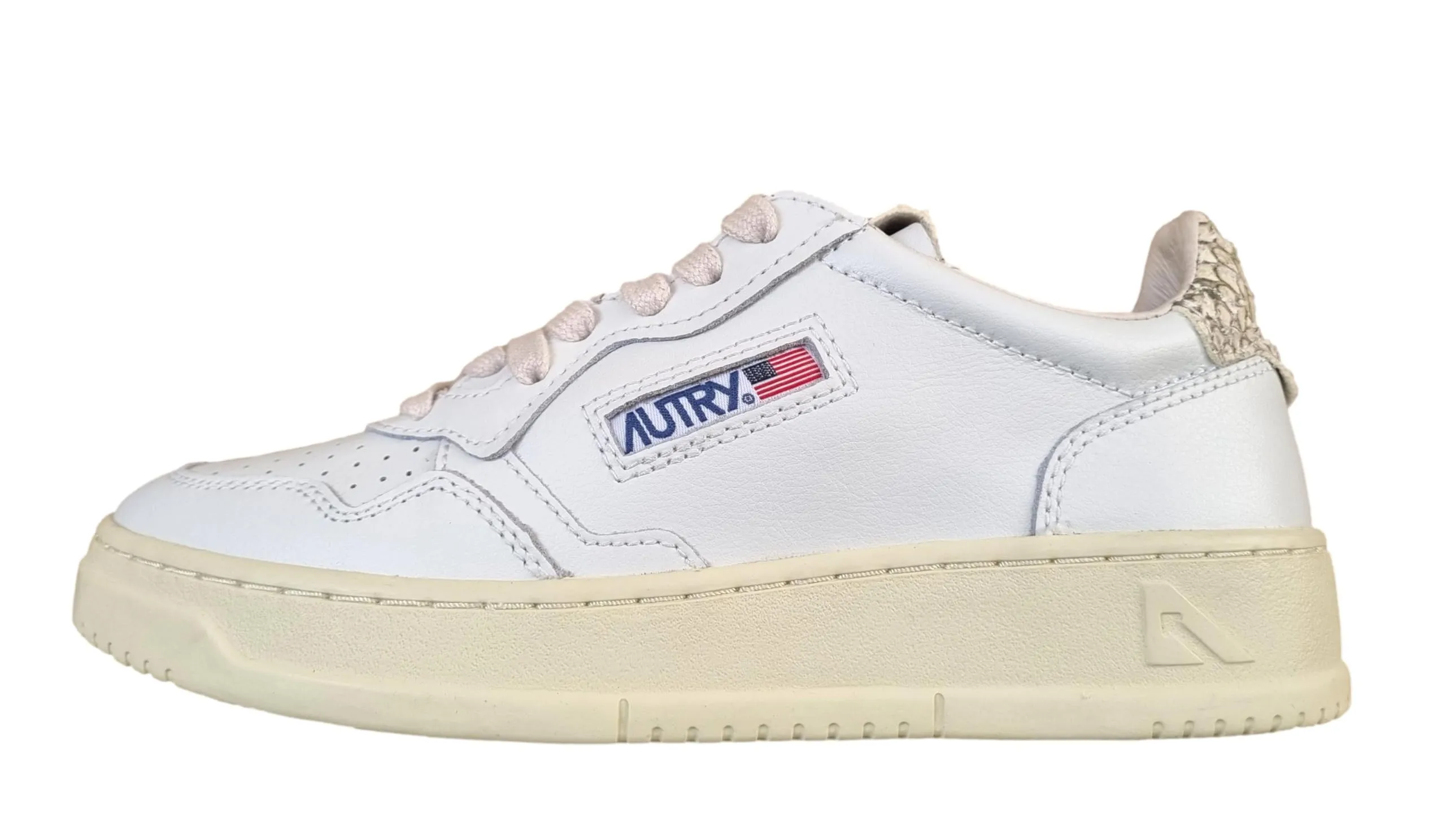 AUTRY Scarpe Sneakers Donna in Pelle AULW VD01 Bianco Stampa Snake Diamon (Bianco, Sistema Taglie Calzature EU, Adulto, Numero, Media, 39)