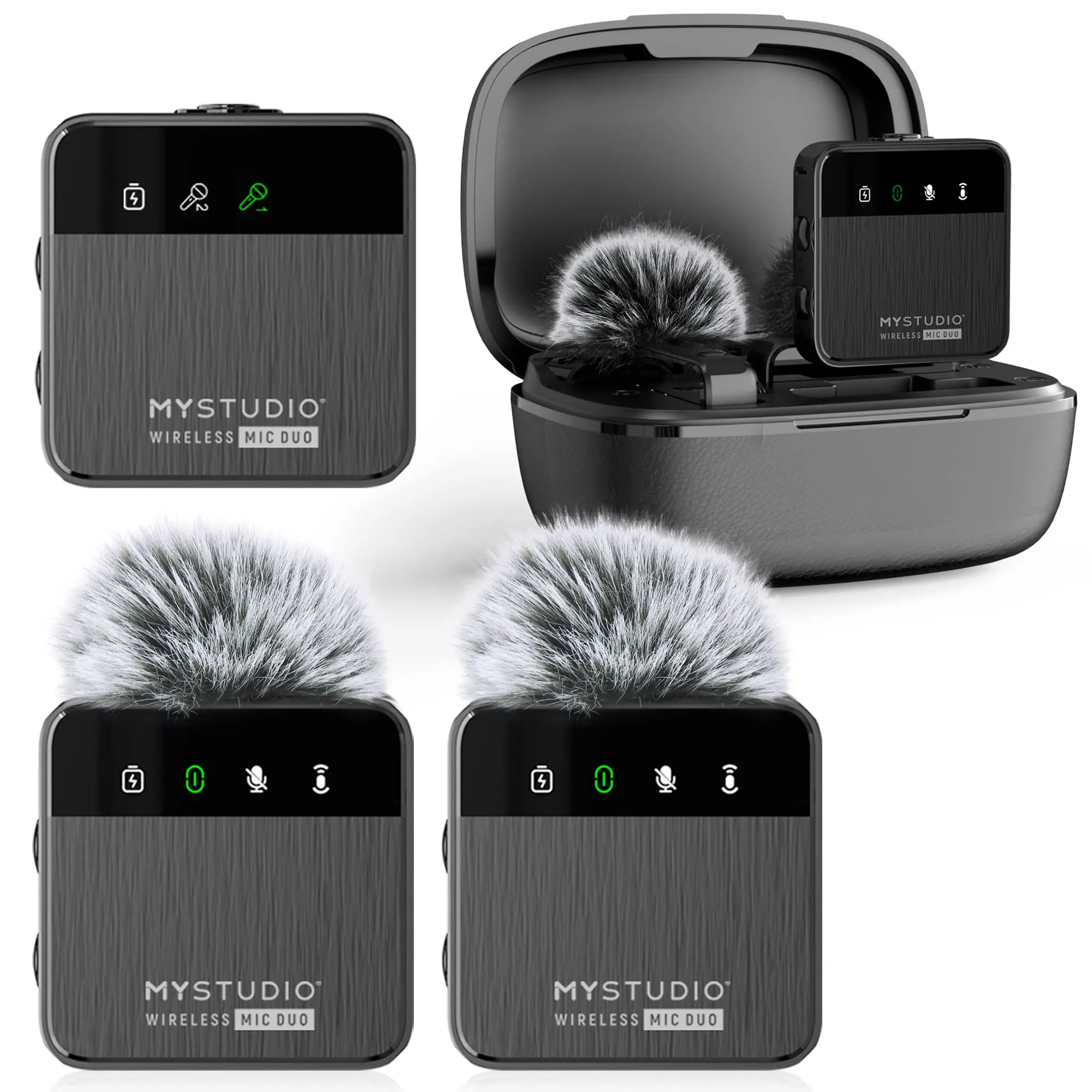 Easypix MyStudio Wireless Mic Duo. Sistema a Doppio Canale per Due utenti contemporaneamente. qualità Audio Professionale Portata Fino a 150 m di Distanza
