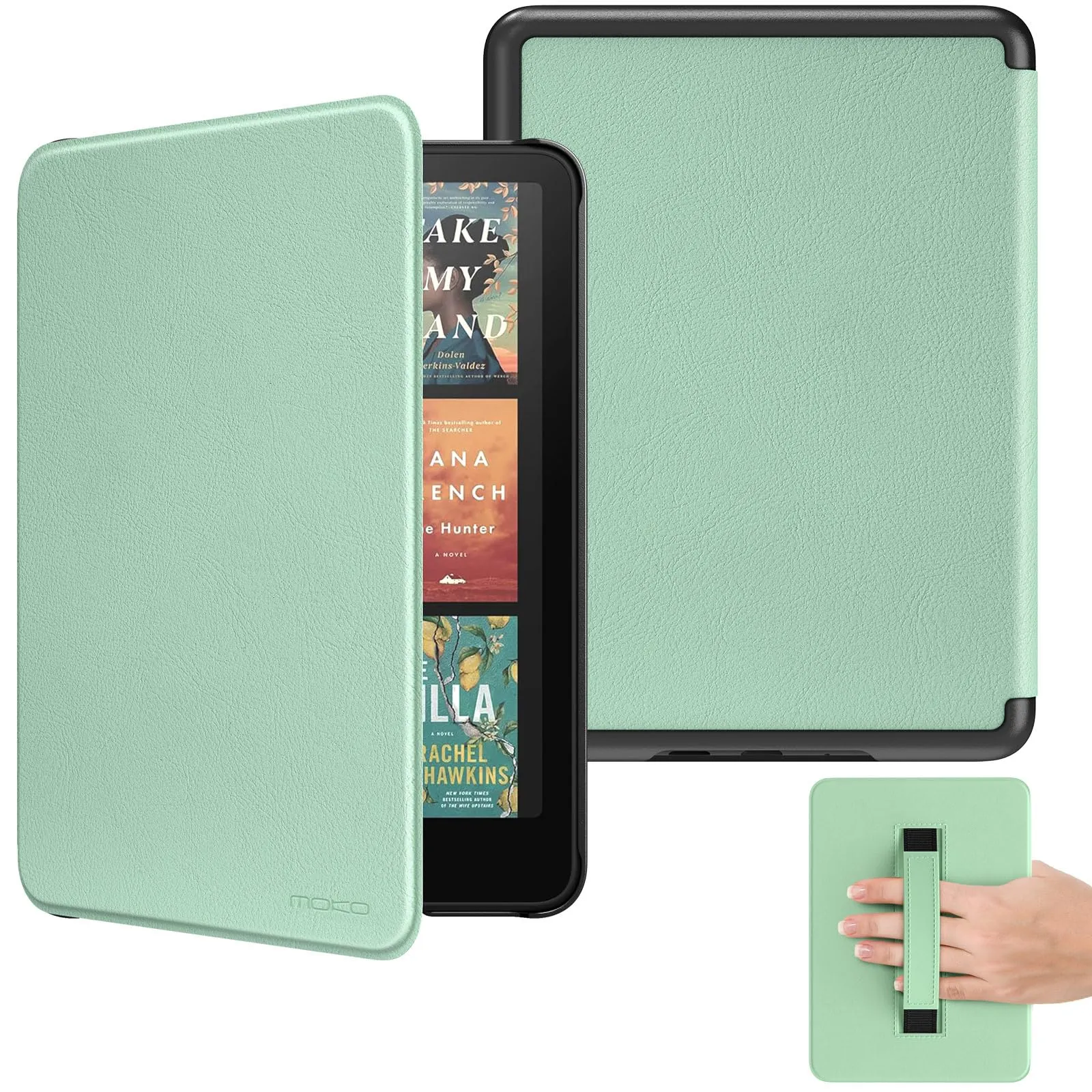 MoKo Custodia Compatibile con 7" Kindle Paperwhite(12th Gen-2024) e Kindle Colorsoft Signature Edition 2024, Custodia Leggera con Cinghia Auto Wake/Sleep per Kindle Paperwhite 2024, Verde Agave