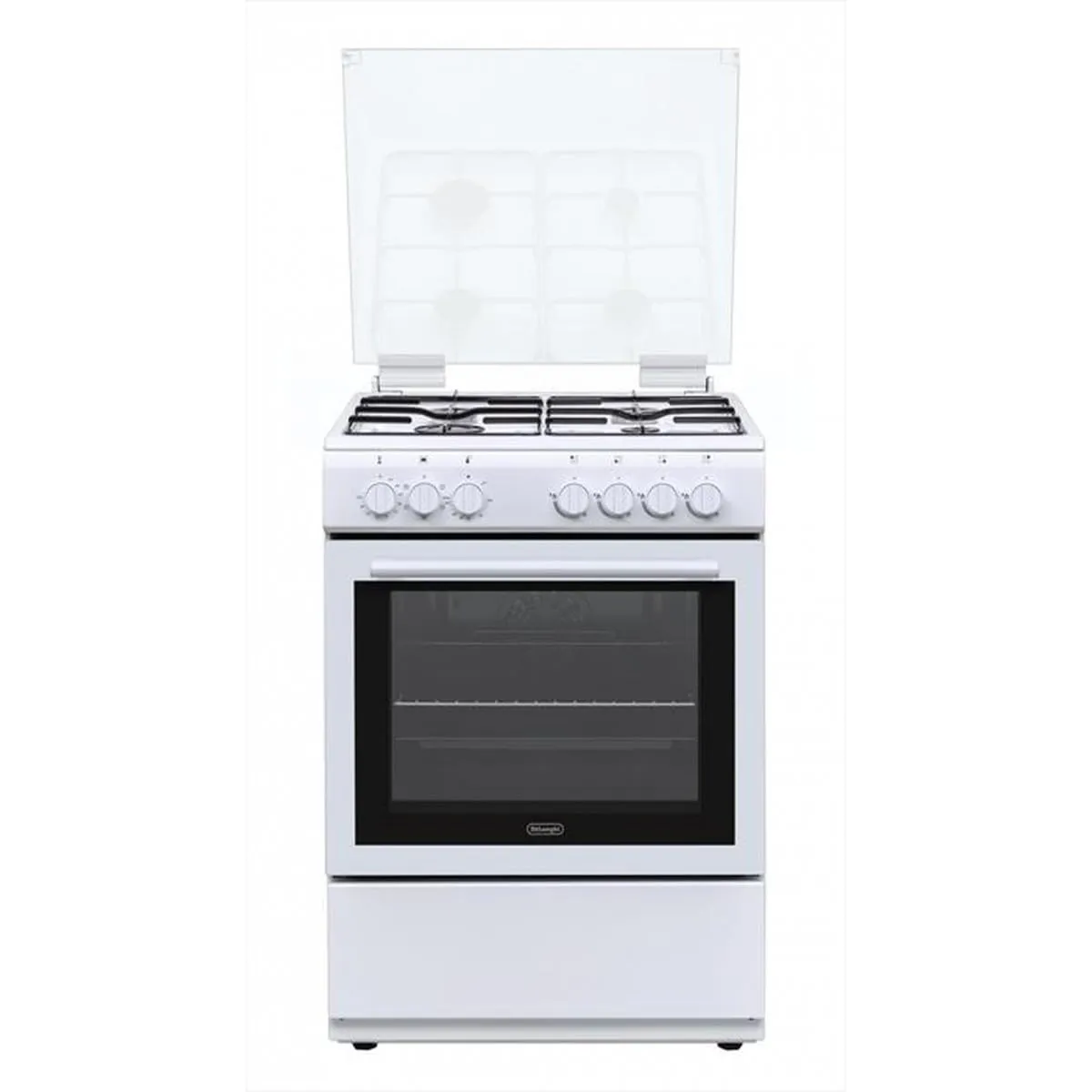 DL 664 EW - Cucina a gas con forno elettrico, 4 fuochi, 60x60 cm, bianco, Classe energetica A