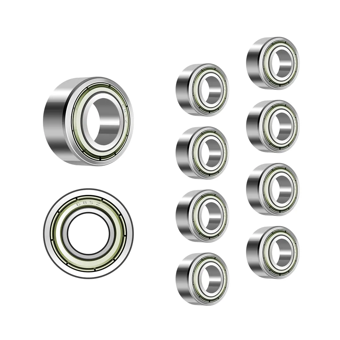 ANGEEK 10 pezzi 685 ZZ cuscinetto a sfere 5 mm x 11 mm x 5 mm, pre-lubrificato, doppia tenuta, 685ZZ cuscinetto a sfere a gola profonda