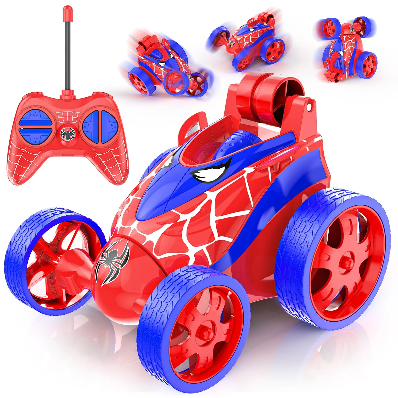 Mini Macchina Telecomandata Spider Acrobatica per Bambini 3 4 5 6 7 Anni, Macchinina Radiocomandata Auto RC Giochi Regalo Compleanno Pasqua Natale Giocattoli Gioco Bimbi Stunt Remote Control Car