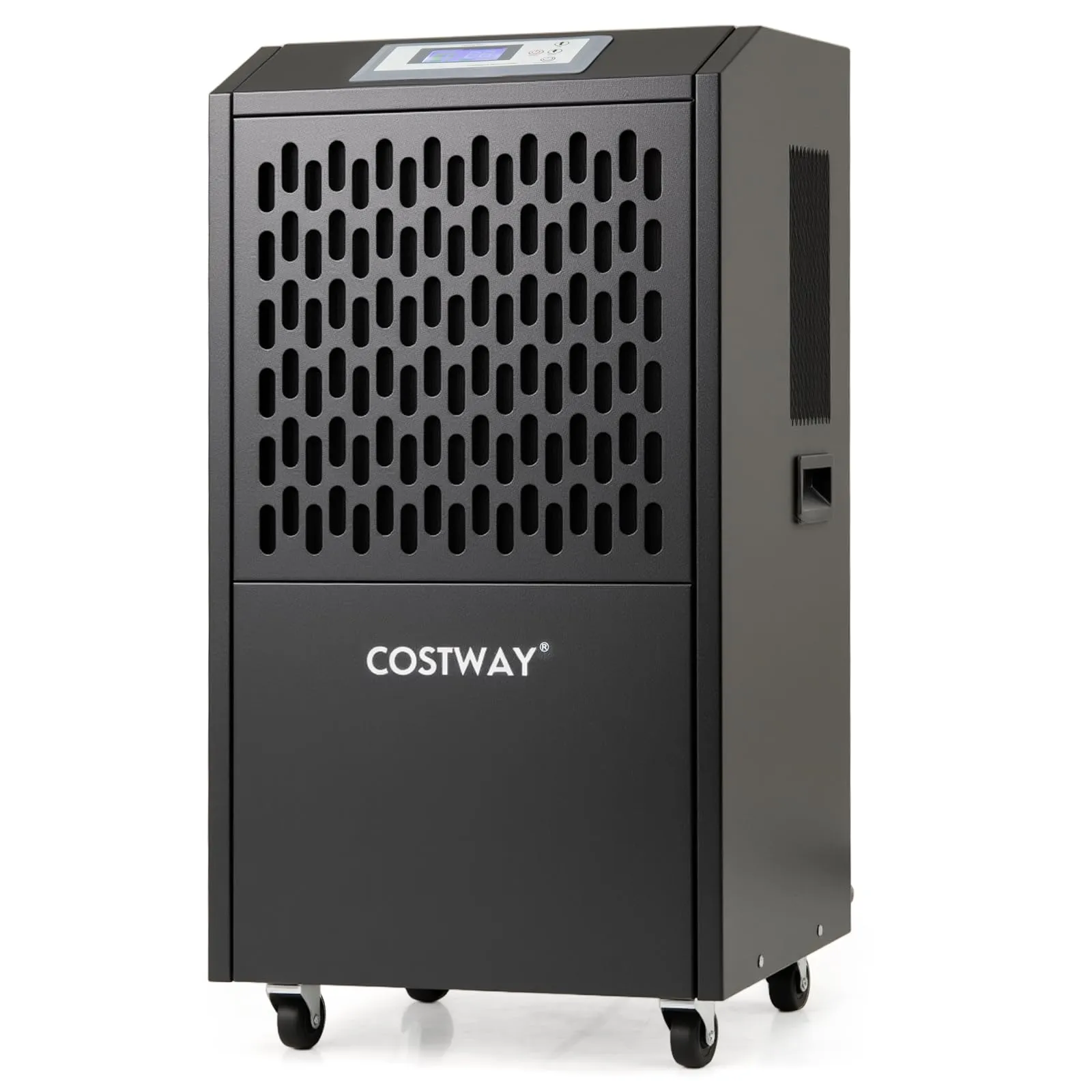 COSTWAY 118L Deumidificatore Commerciale con Tubo di Scarico, Deumidificatore Industriale con Timer 24H e 4 Ruote, per Scantinati Magazzini e Grandi Spazi Fino a 790㎡ (Nero)