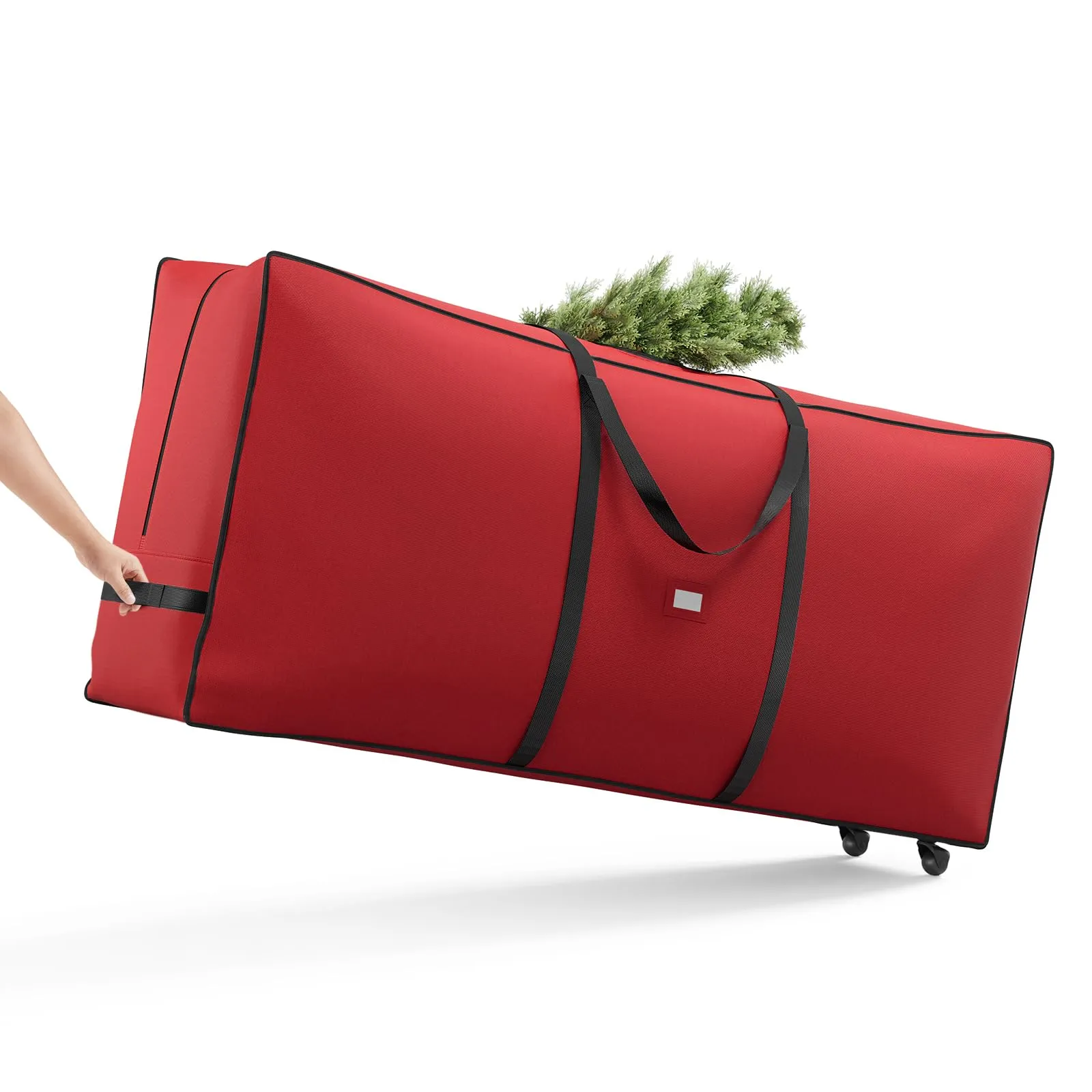 SONGMICS Borsa per Albero di Natale con Ruote da 4 cm, per Albero Smontabile, Maniglie Regolabili, Tessuto Oxford 600D