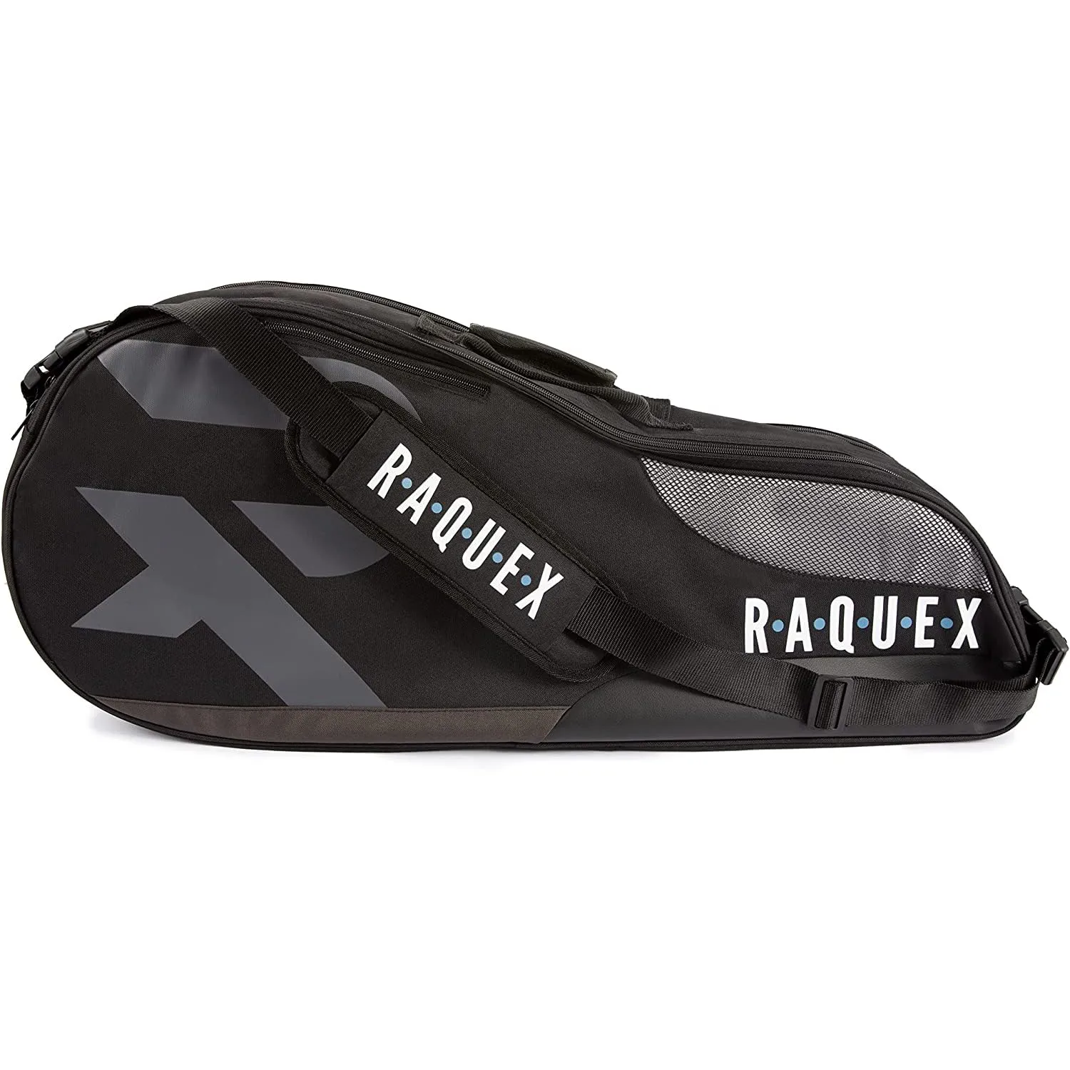 Raquex Borsa da Tennis : Per 6 Racchette da Tennis, da Badminton e da Squash. Blu, nera o magenta. Borsa da Badminton. Scomparto dedicato per le scarpe da ginnastica