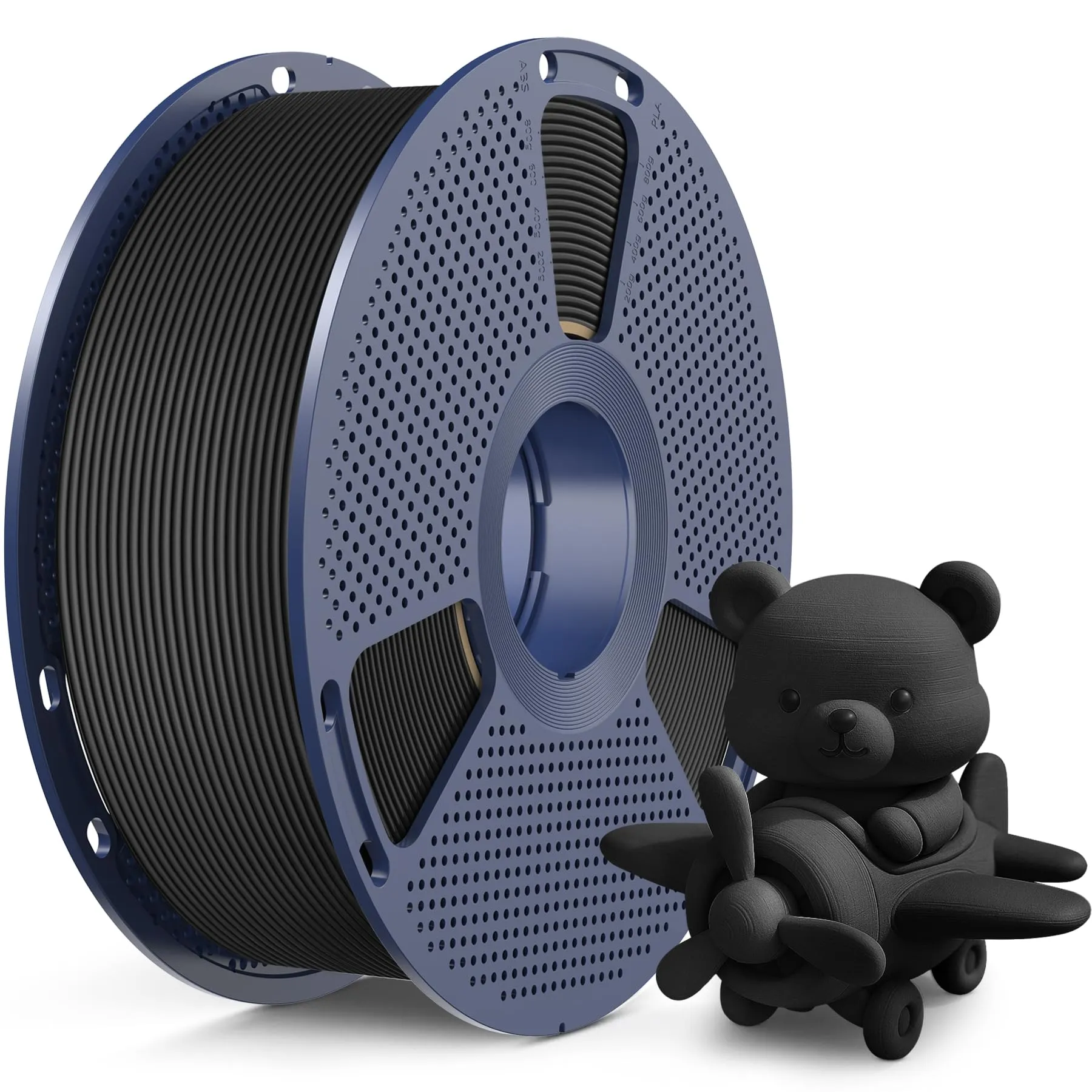 SUNLU 4KG High Speed Matte PLA Filament, Stampa 3D rapida con resistenza, Filamento PLA con finitura opaca liscia, Stampa iperveloce a 600mm/s, 4kg in Totale, 1kg per Bobina, Nero