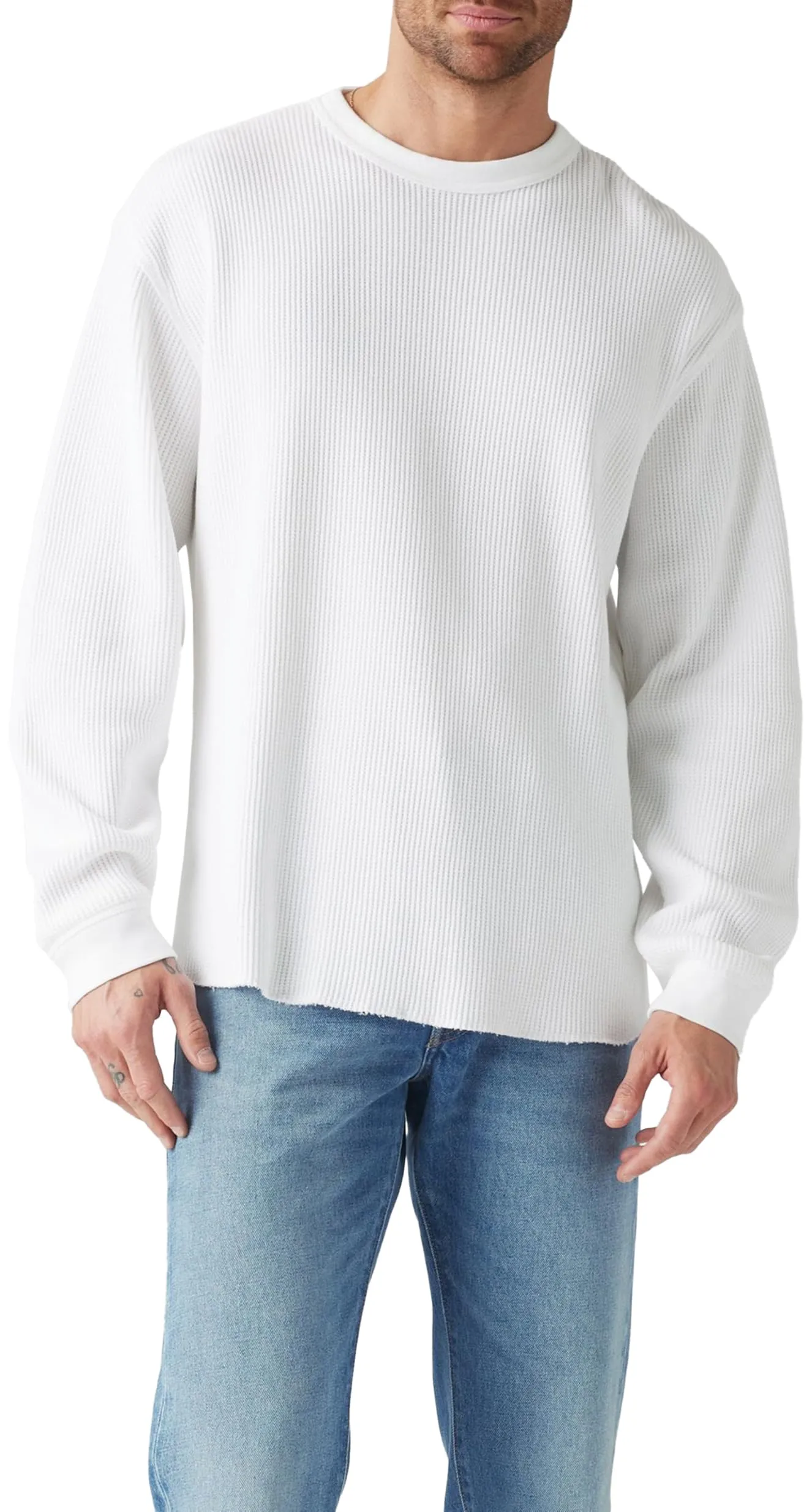 Levi's LS RLX Thermal Tee T-Shirt, Bianco, L Uomo