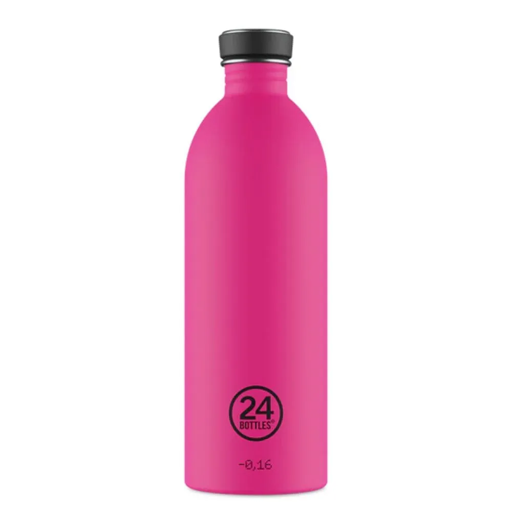 24Bottles Urban Bottle- Borraccia 1 Litro Acciaio Inox, Bottiglia con Tappo 100%Ermetico Ultraleggera, Borraccia Palestra senza BPA, Borracce Ecologiche Design Italiano [NON Termica]Stone Passion Pink