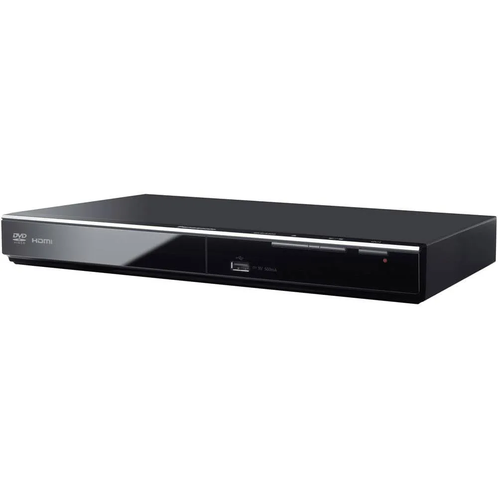 Panasonic DVD-S700EG-K Lettore DVD, HD Up-Conversion a 1080p, Multi-Formato Xvid, JPEG con Musica, CD Ripping, Design Compatto ed Elegante, Nero