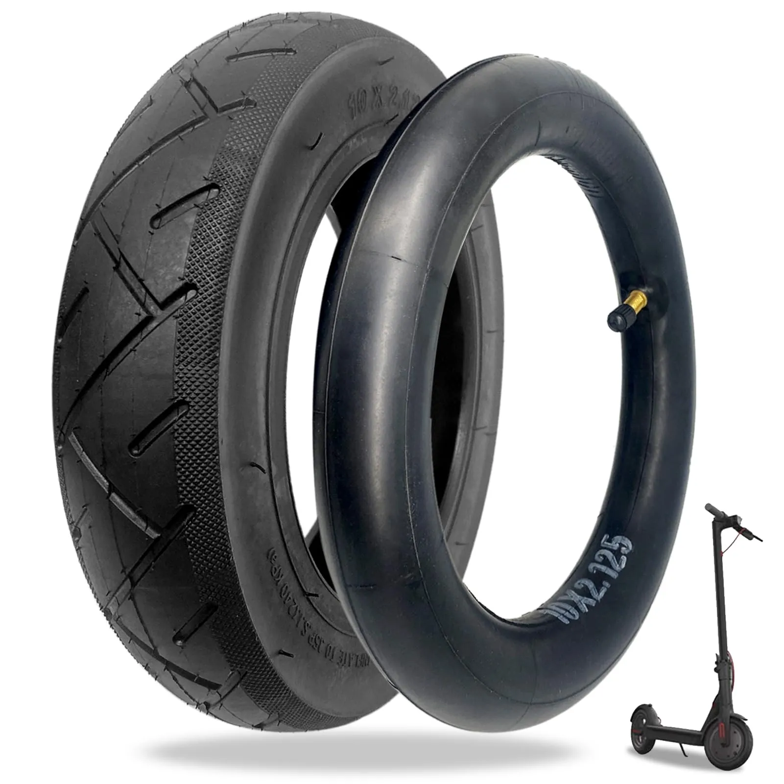 10 pneumatici e tubo per scooter da 2,125, 10 pollici, pneumatici di ricambio per interni ed esterni, ruote di ricambio, scooter elettrici, tubo interno