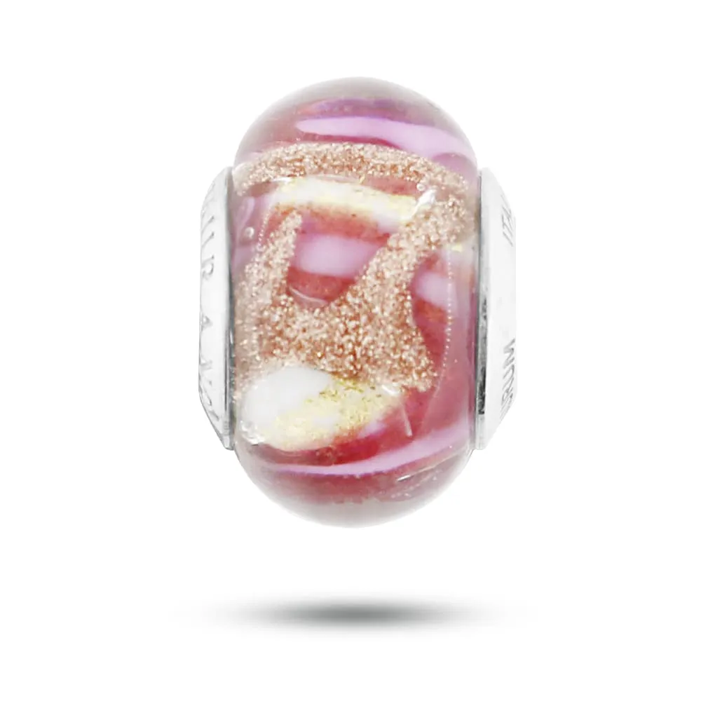 Venetiaurum - Charm Murrina In Vetro Originale Di Murano E Argento 925 adatto a bracciali componibili- Gioiello Made In Italy Certificato