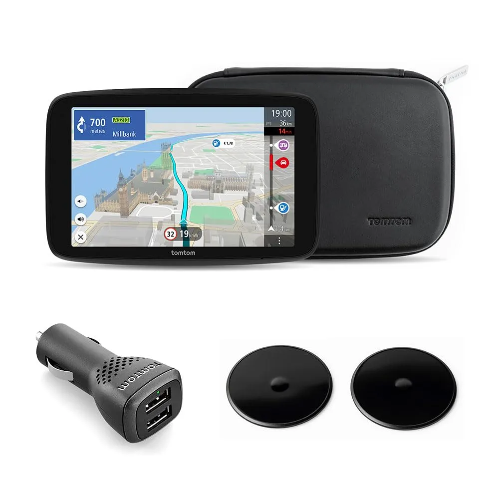 TomTom Navigatore per camper e roulotte GO Camper Max 2a gen. Premium Pack (schermo da 7", PDI dedicati, aggiornamenti Wi-Fi, TomTom Traffic, salvataggio profili, autovelox, mappe mondo e accessori)