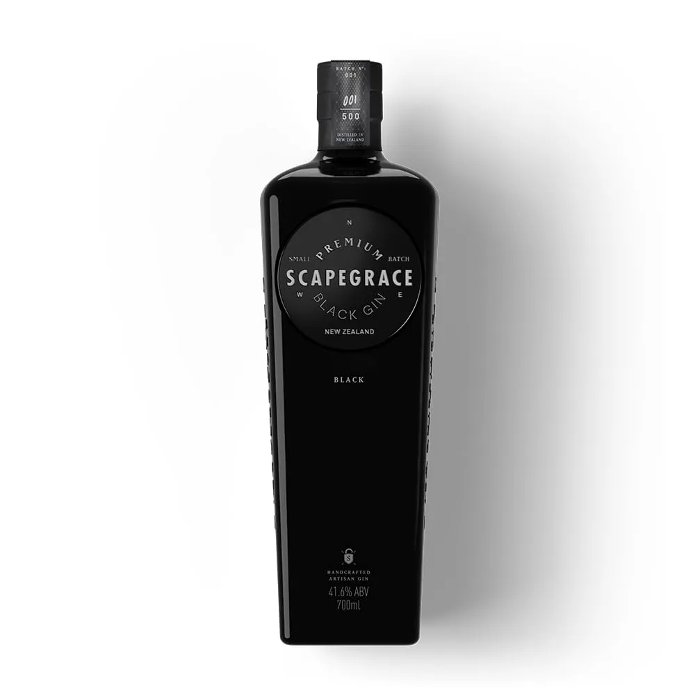 SCAPEGRACE Black 41.6% - Premium Gin - Serie limitata - Naturalmente nero, cambia colore con l'acqua tonica - 700 ml
