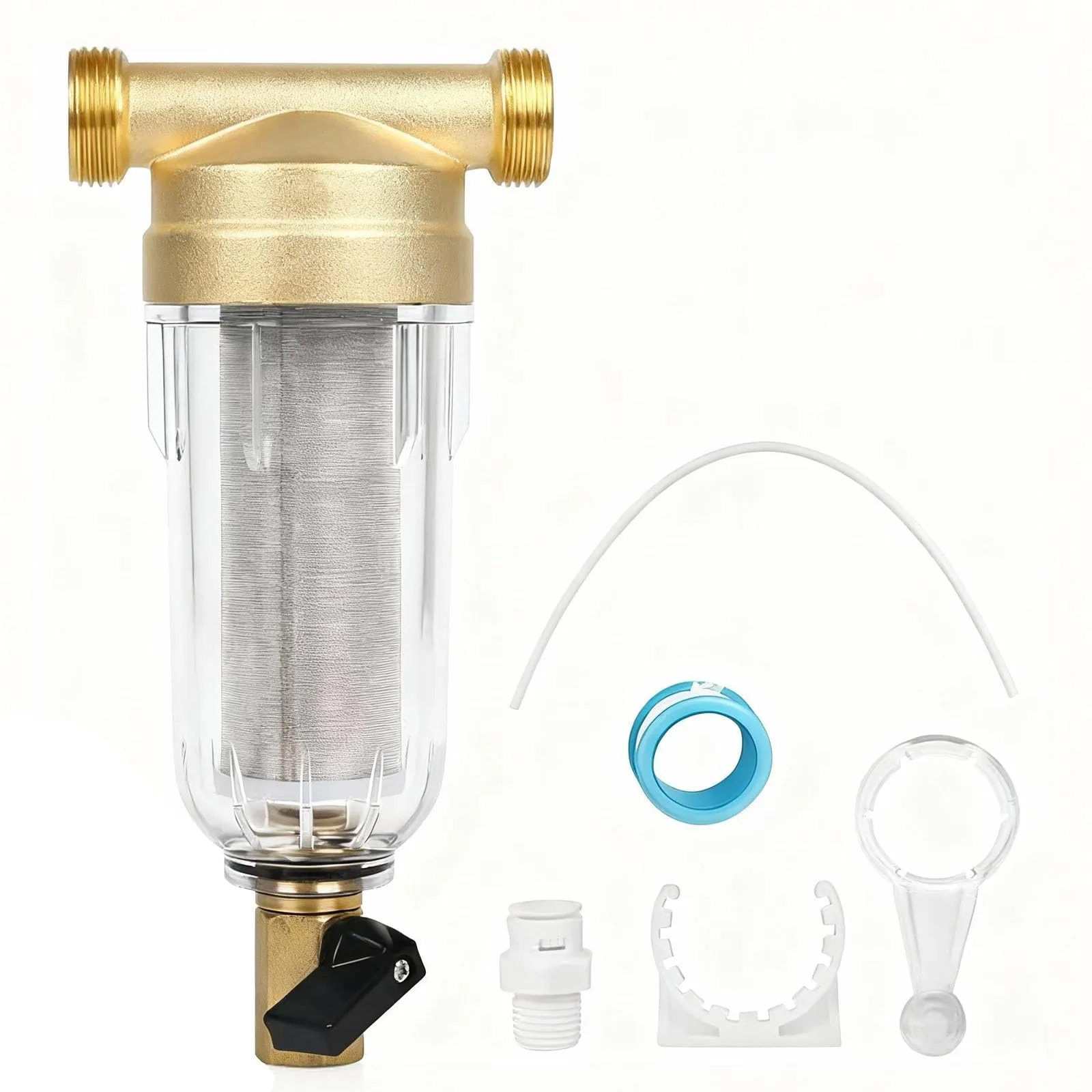 Filtro Fine Risciacquabile, Prefiltro, Acqua Filtrante Acqua di Rubinetto, Filtro Sedimenti Prefiltro, Filtro Acqua Sedimenti Spin Down, per Filtro Sedimenti Tubo Acqua Pozzo (3/4")