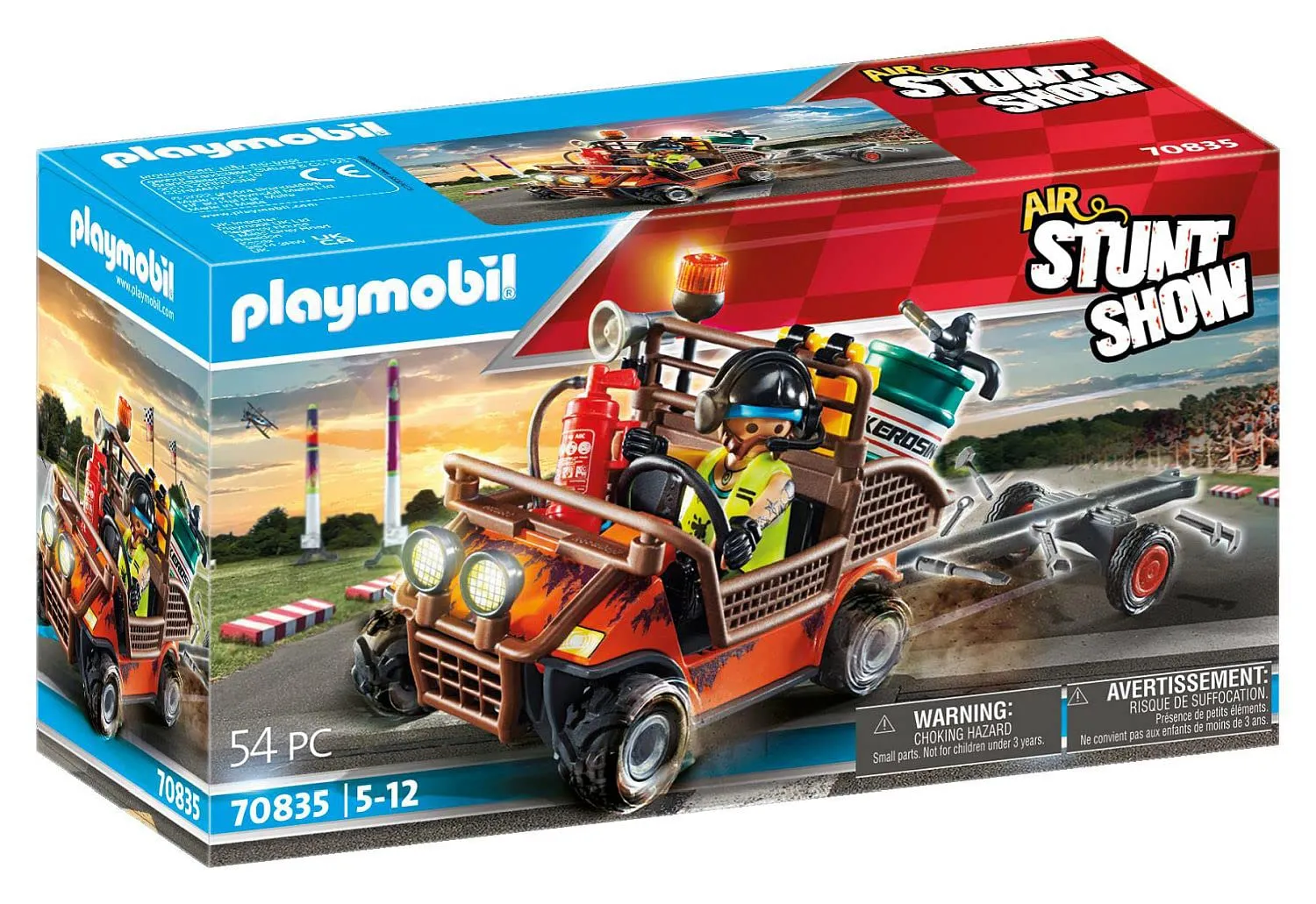 PLAYMOBIL Air Stuntshow 70835 unità Mobile Riparazioni, Veicolo di Soccorso con Meccanico, Giocattoli per Bambini dai 5 Anni