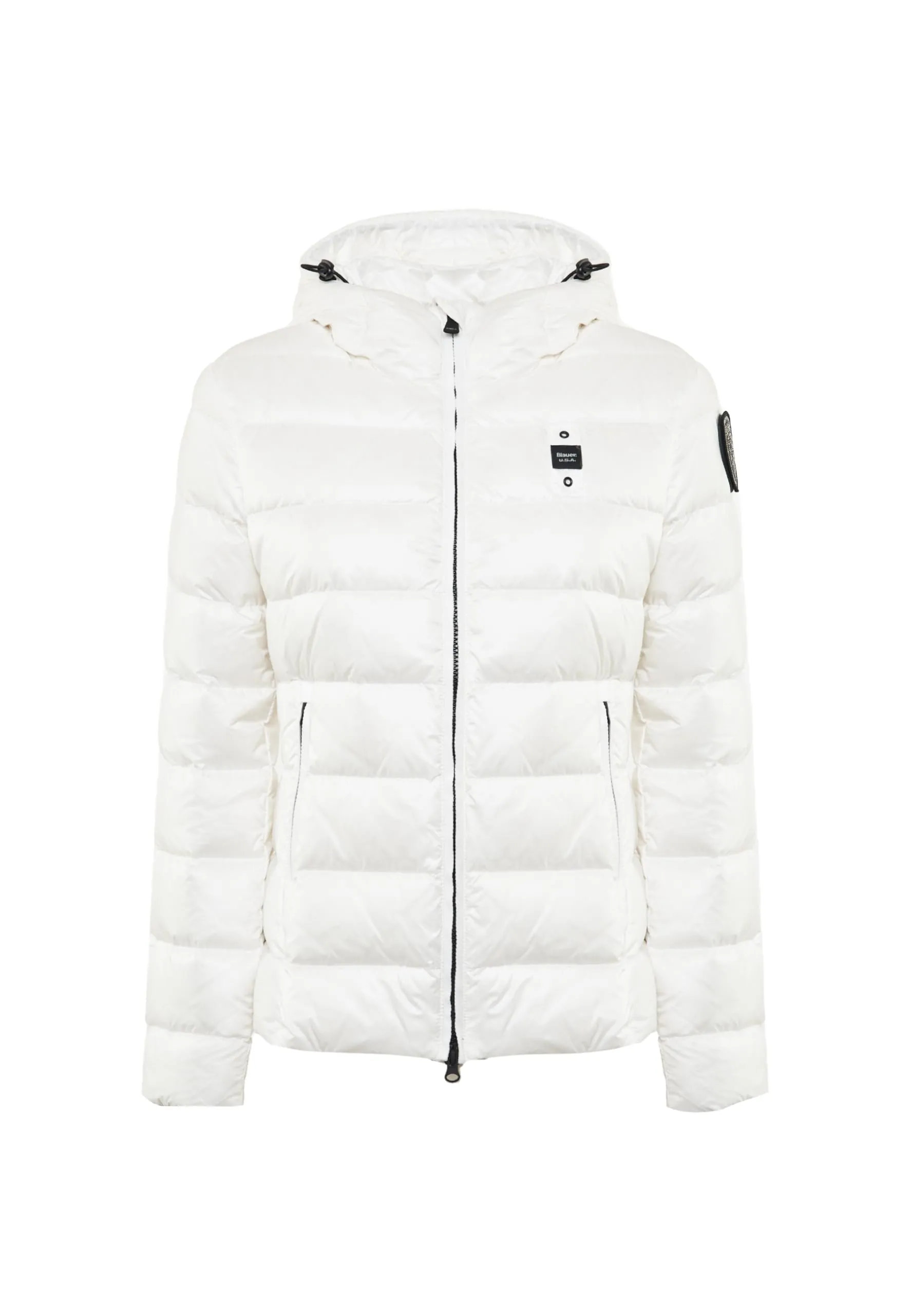 Blauer Giacca Charme Piumino Donna Nylon Bianco Ottico S