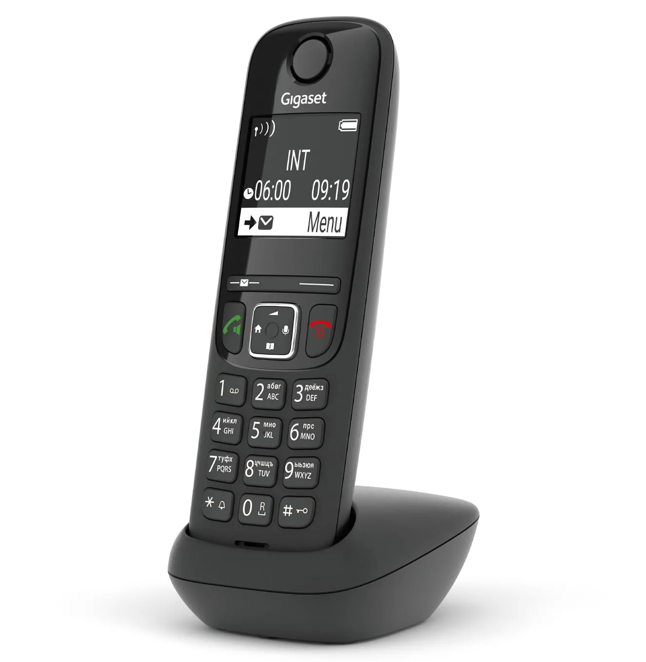 Gigaset AS690HX Telefono Portatile Aggiuntivo con Vivavoce Alta Qualità, Tastiera Illuminata e Ampio Display, Black List, Lista Chiamate Fatte, Ricevute e Perse, Nero [Versione Italiana]