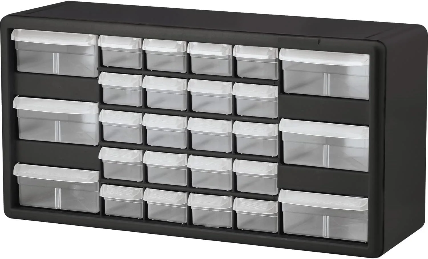 Akro-Mils - Stackable Cabinet, 26 Drawers, 20"X6-3/8"X10-11/32",Black/Gray, Sold As 1 Each, Akm10126