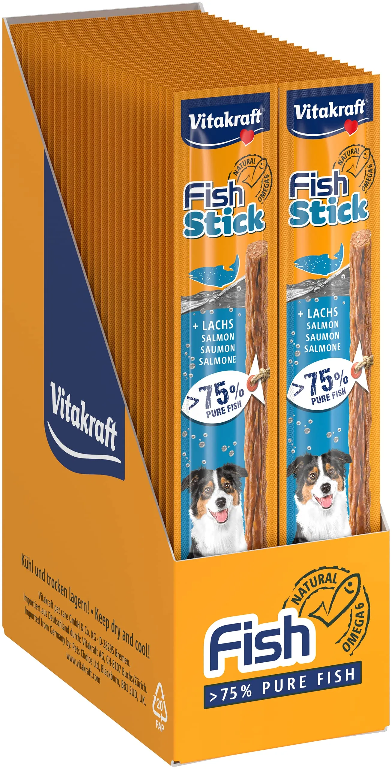 Vitakraft Dog Snack Fish Stick Salmon, 1 Confezione = 50 Pezzi